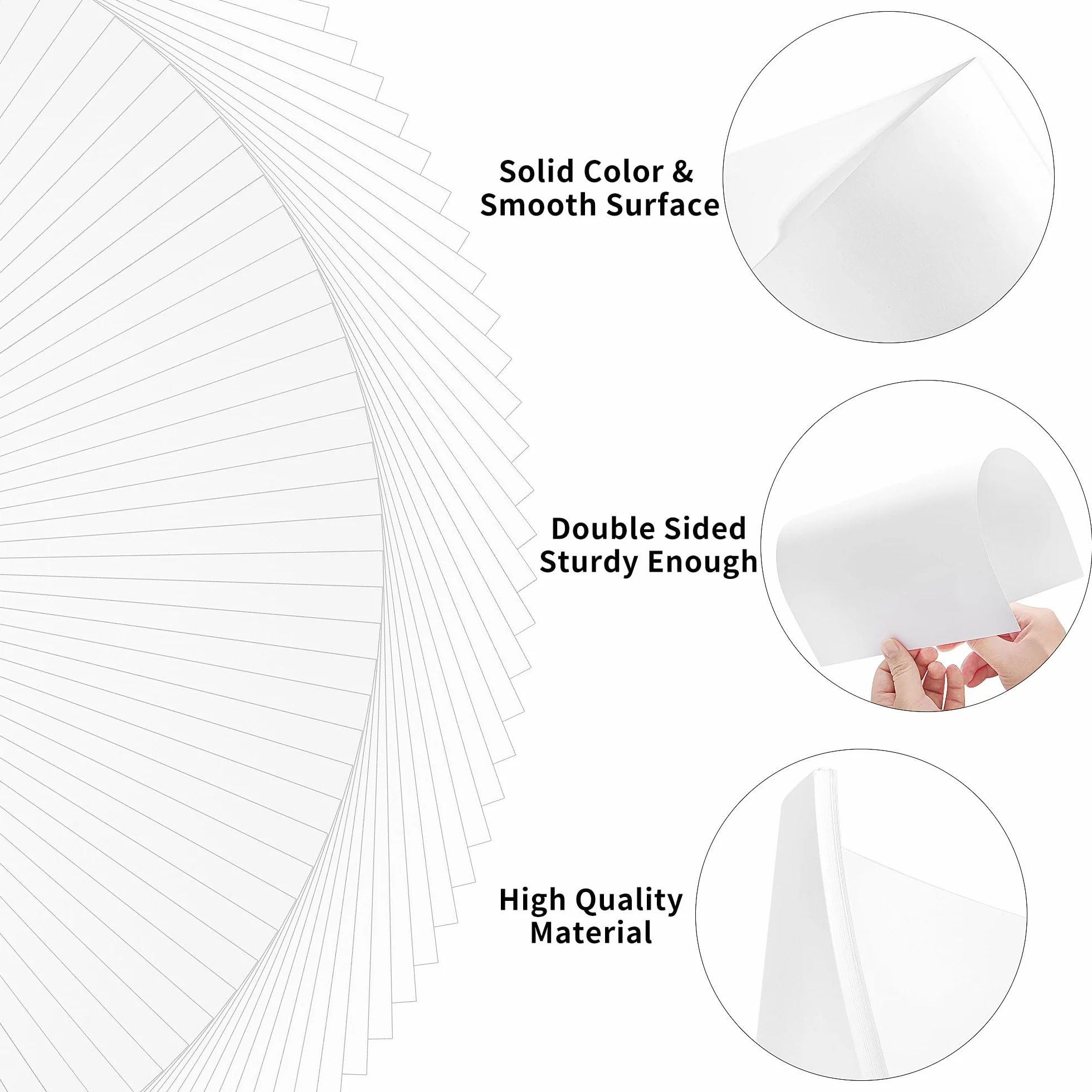 Papier Cartonné Blanc A4 200 g/m² 70 Feuilles pour Imprimante Scrapbooking PAC05WHA470