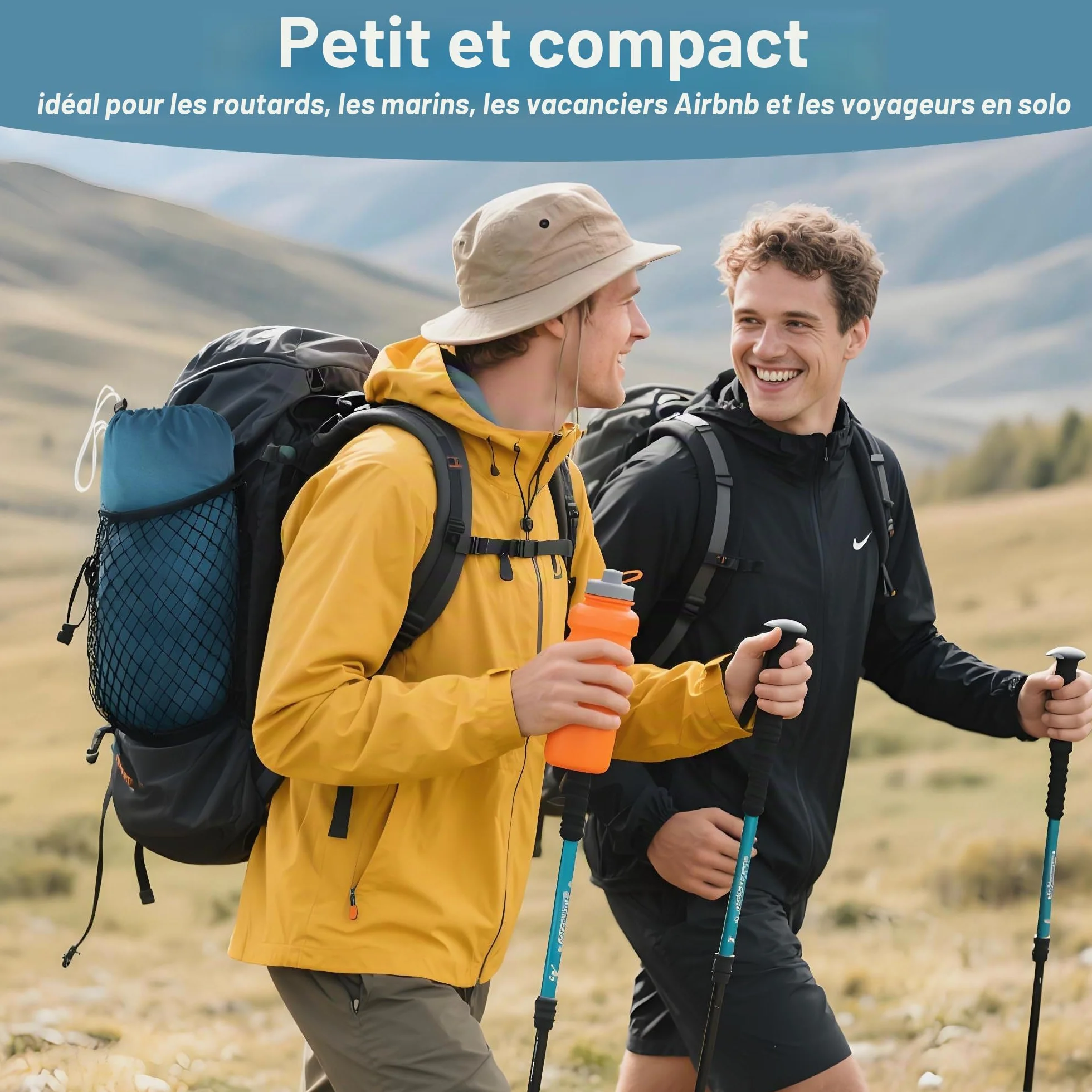 Sac de Couchage 2 en 1 220x95 cm Camping Randonnée