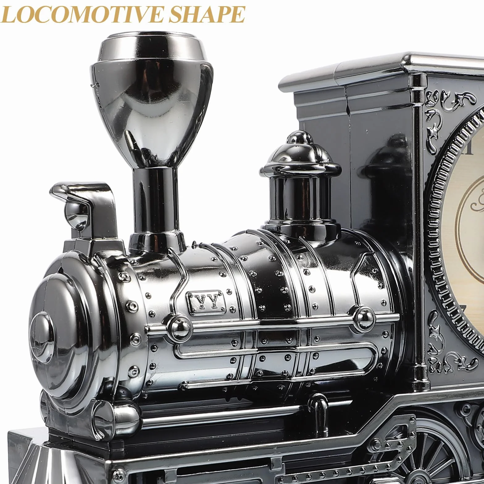 VOSAREA Décoration Table Figurine Train Réveil Horloge Digitale Modèle Train D'époque Steampunk Décor Rétro