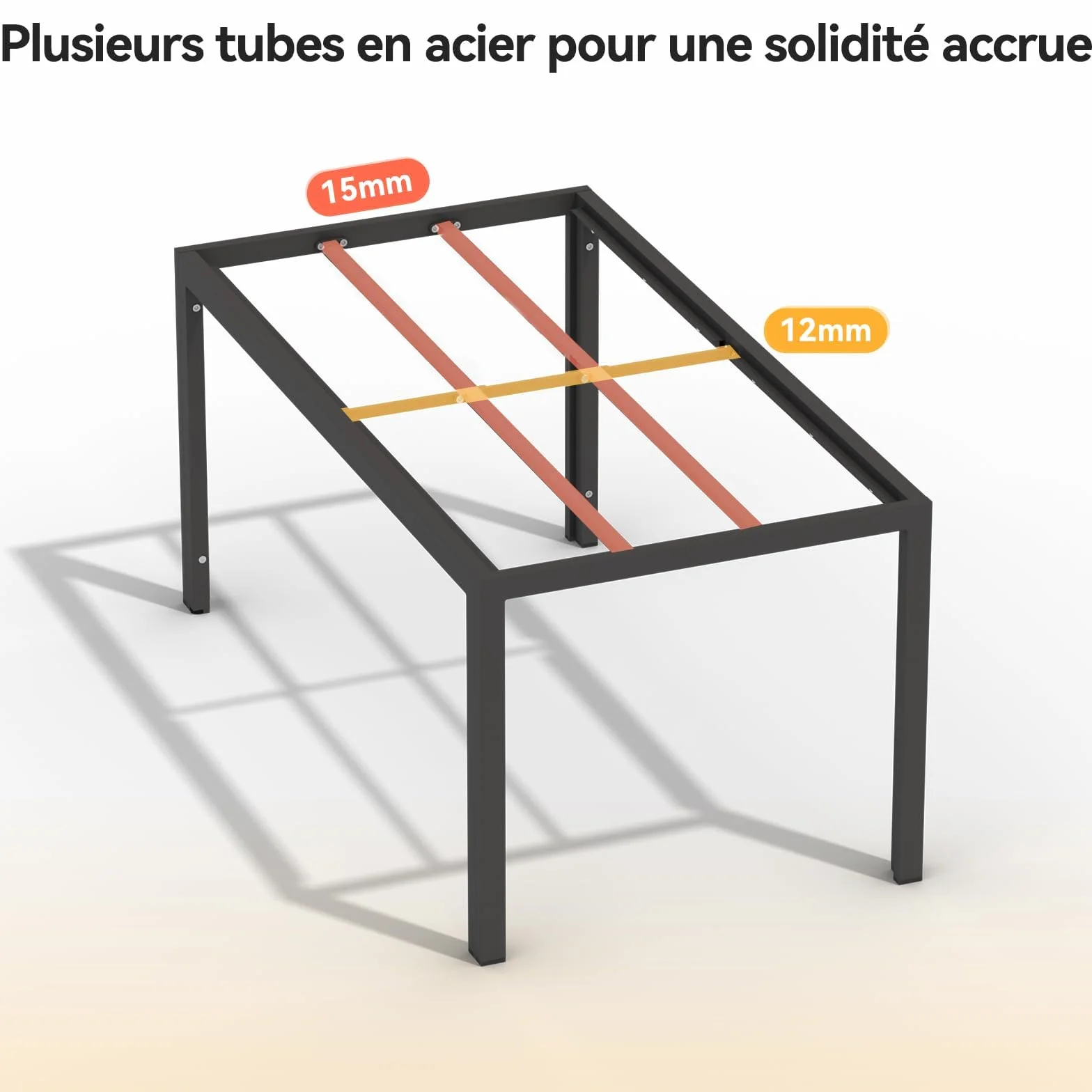 JUMMICO Table de Jardin Extérieur 150x80cm Aluminium Aspect Bois Antirouille Imperméable