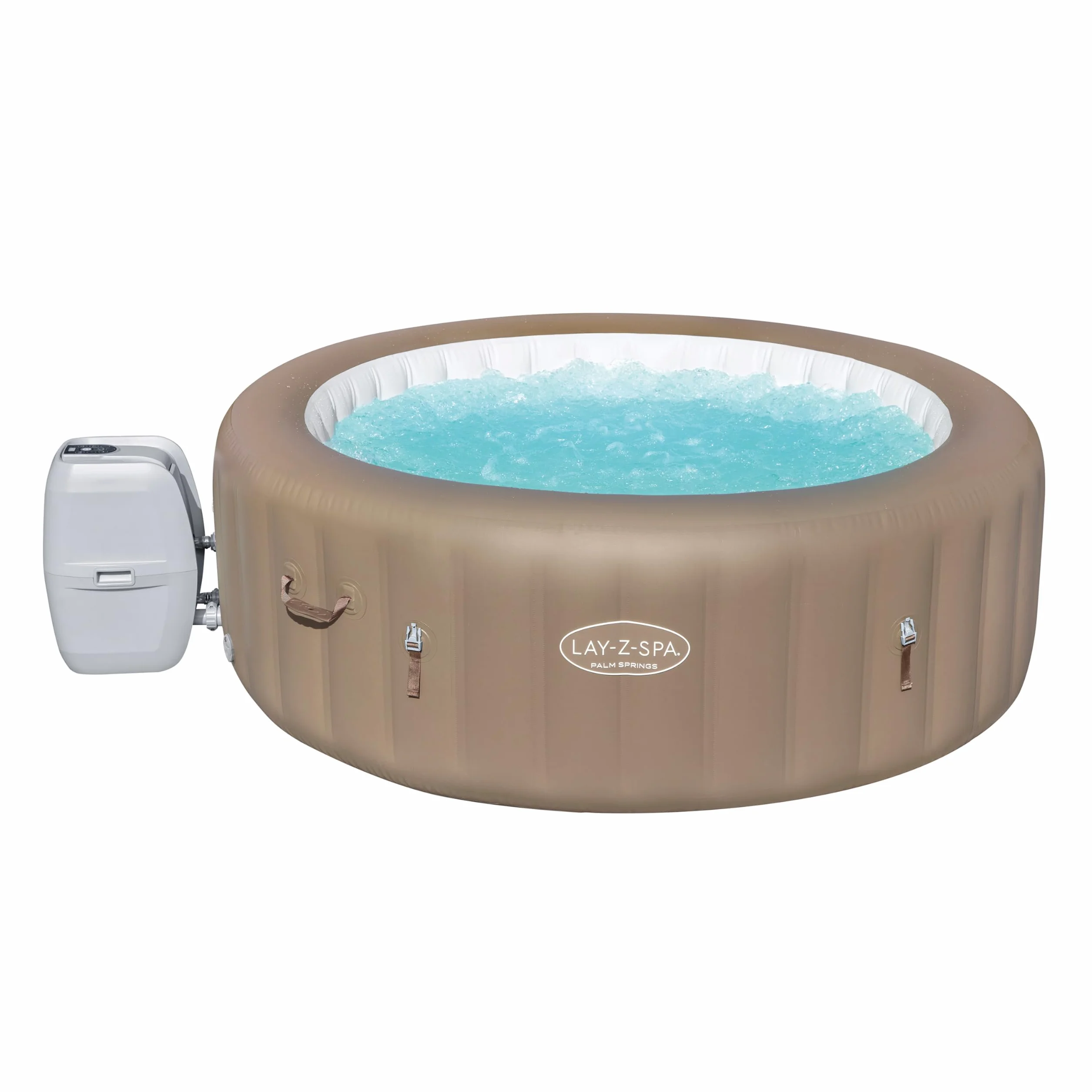 Spa Gonflable Lay-Z-Spa Palm Springs 4-6 Places Diamètre 196 x 71 cm 140 Jets d'Air Filtration Cartouche Chemconnect