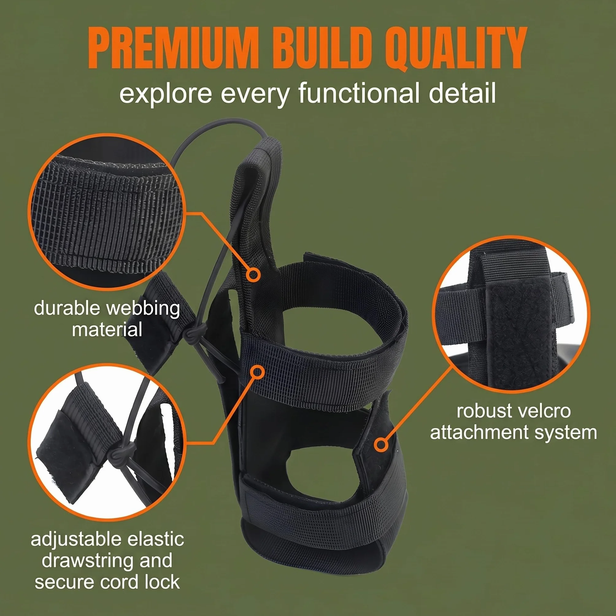Porte-Bouteille Extérieur en Nylon Tissé | Housse Gourde Sport Outdoor | Fixation Ceinture et Sac | Résistant et Léger | Accessoire Randonnée Camping | Noir
