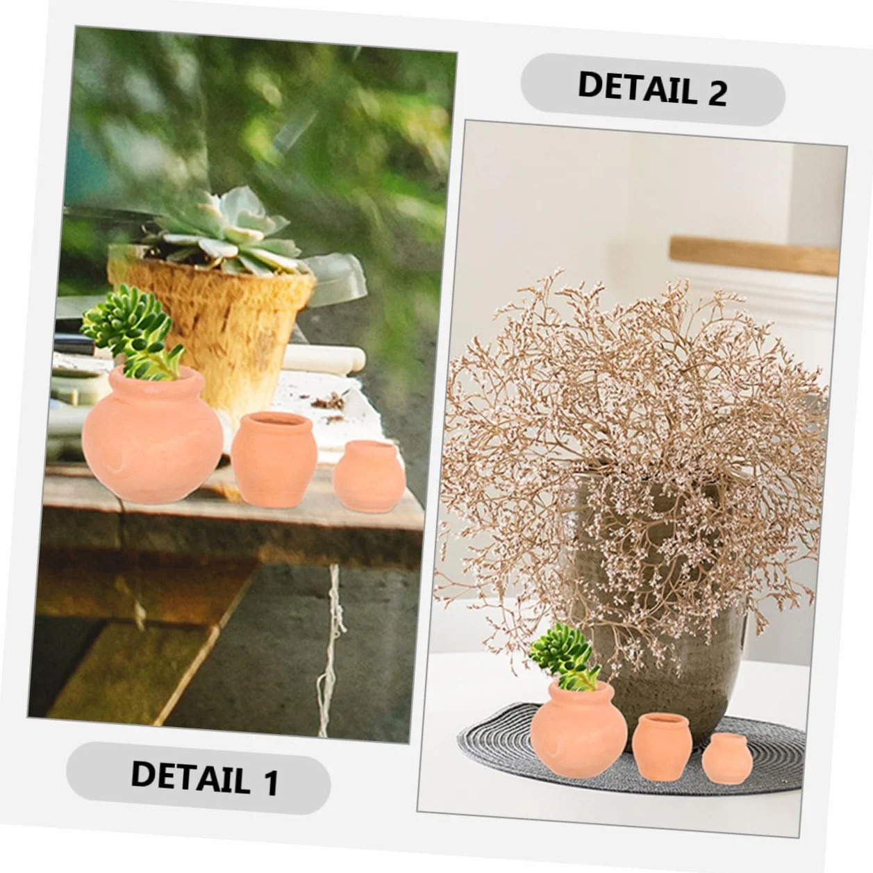 Lot de 12 Mini Pots pour Plantes Succulentes Intérieur Extérieur