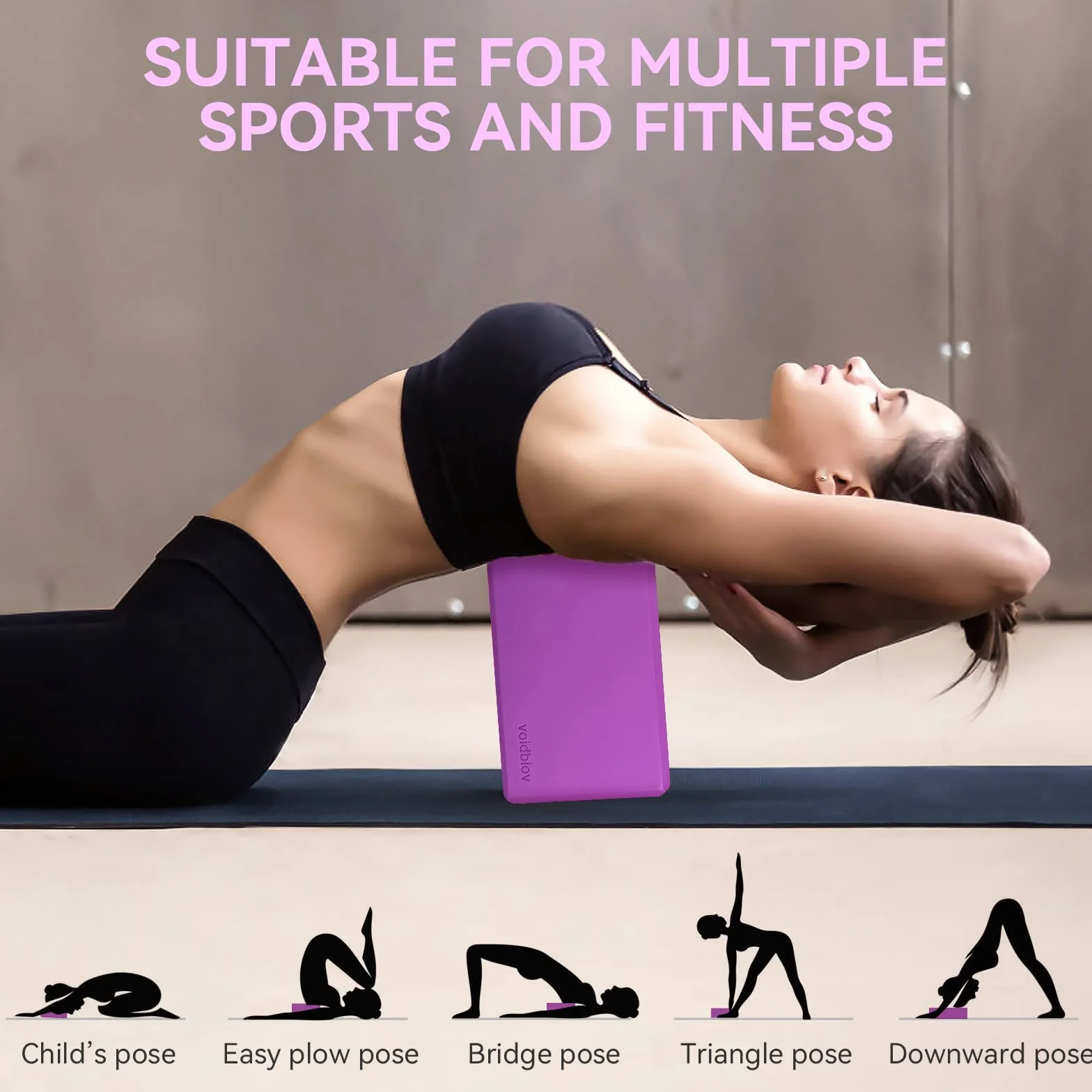 Les Blocs de Mousse Yoga Lot DE 22,9 x 15,2 x 7,6 cm, Haute densité d'exercice de Pilates Briques, Prise en Charge de Vos Exercices et s'ouvre à Votre Corps, Vous Offrir Une Stable Fond de Teint