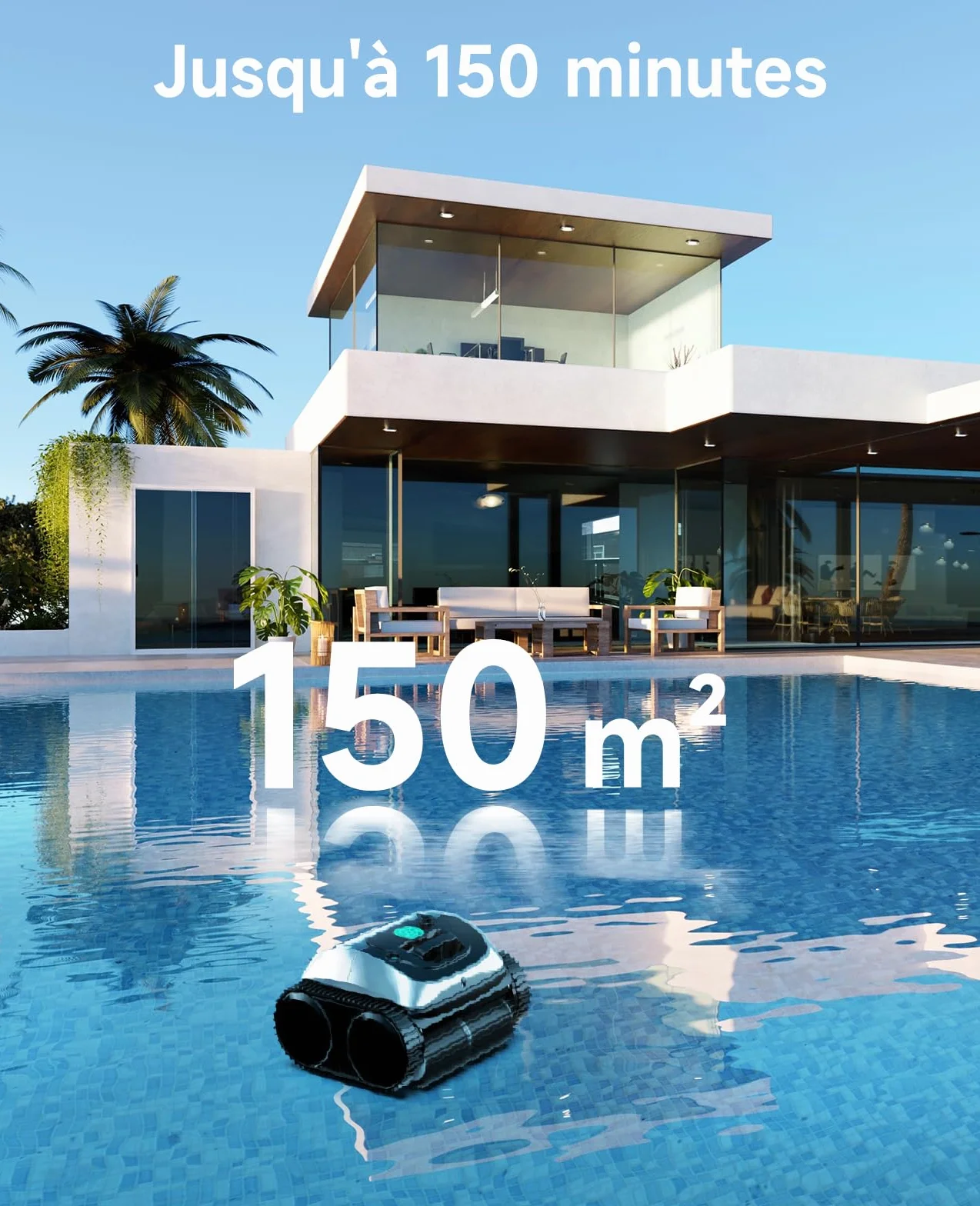 WYBOT C1 Robot Piscine Fond et Parois 150 Min Aspirateur Piscine Intelligente Nettoyage Automatique Sol 150m²