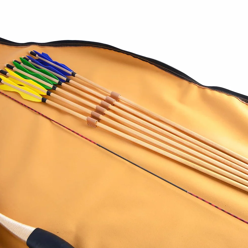 SHARROW Sac d'arc Traditionnel Arc Recourbé Longbow Housse Arc Housse Sac Cuir pour Tir à l'arc