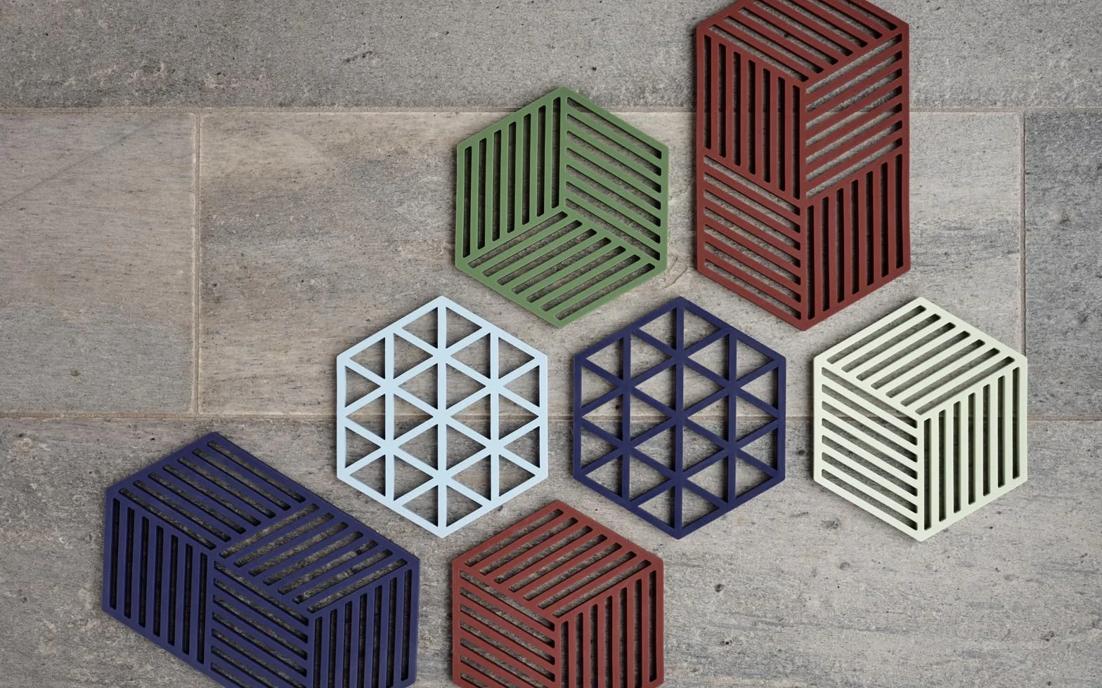 Zone Denmark Hexagon Dessous-de-Plat 24 x 14 x 0,9 cm Bourgogne