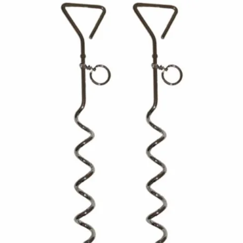 Streetwize Lot de 2 piquets d'attache de Voyage très résistants pour Chiens Forme en Tire-Bouchon
