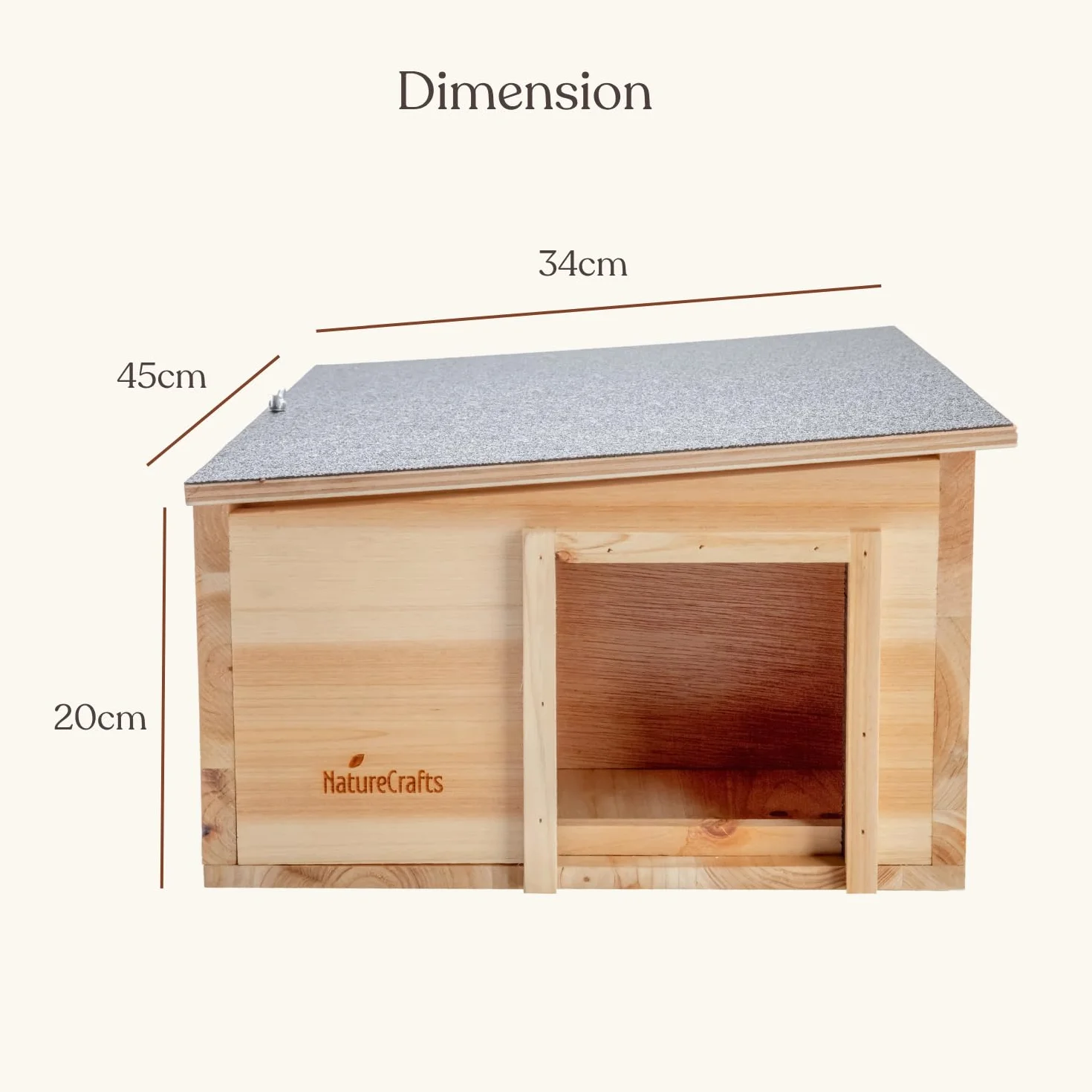 NatureCrafts Maison pour hérisson en bois étanche double ventilation Labyrinthe réglable tunnel accessible 1,5 cm épaisseur