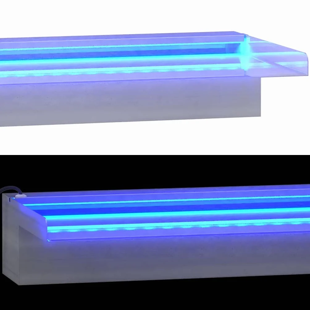 vidaXL Déversoir Cascade LED Fontaine Piscine Inox 45 cm RVB