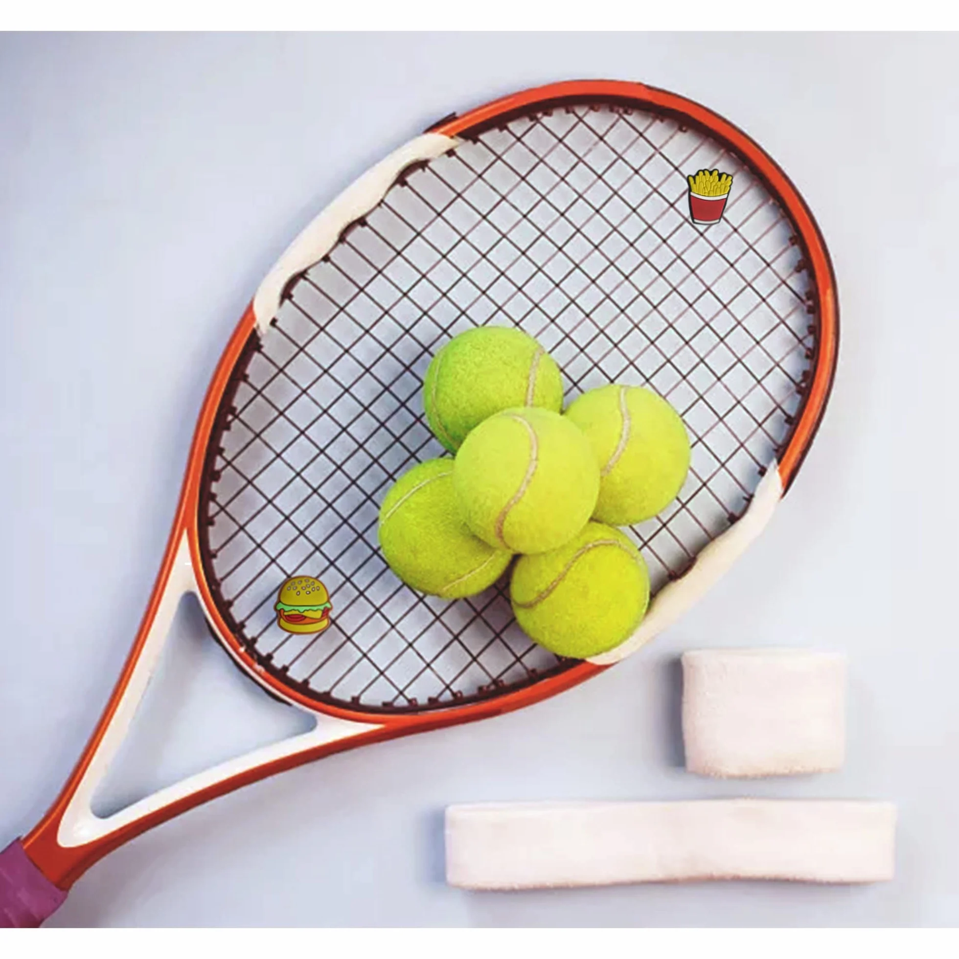 Amortisseurs Tennis Silicone Anti Vibration Raquette Hamburger Frites Pizza