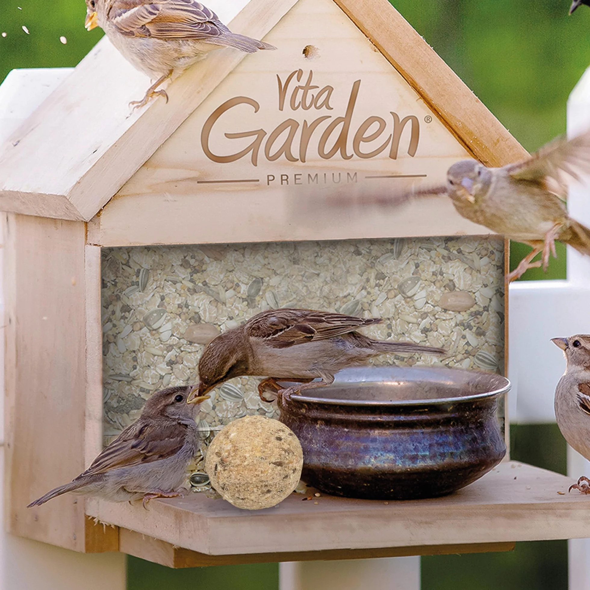 VITAKRAFT Vita Garden Seau de Boules de Graisse sans Filets pour Oiseaux 25 unités