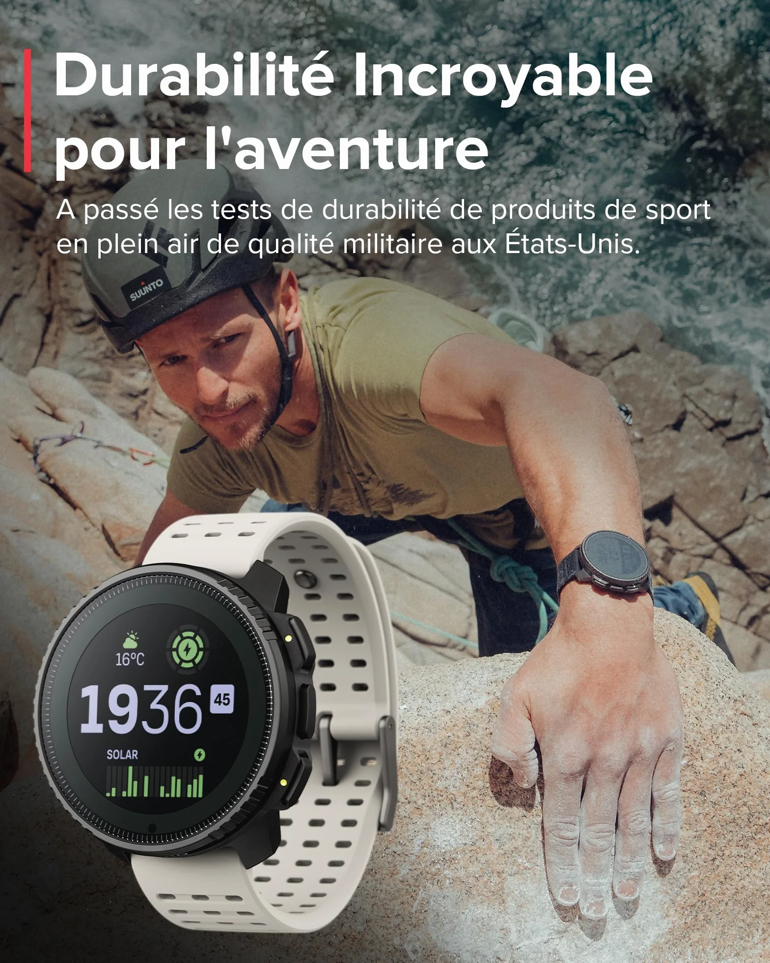 SUUNTO Vertical Montre Connectée Sport Homme GPS Tracker Activités Cardiofréquencemètre Altimètre Baromètre Chargement Solaire