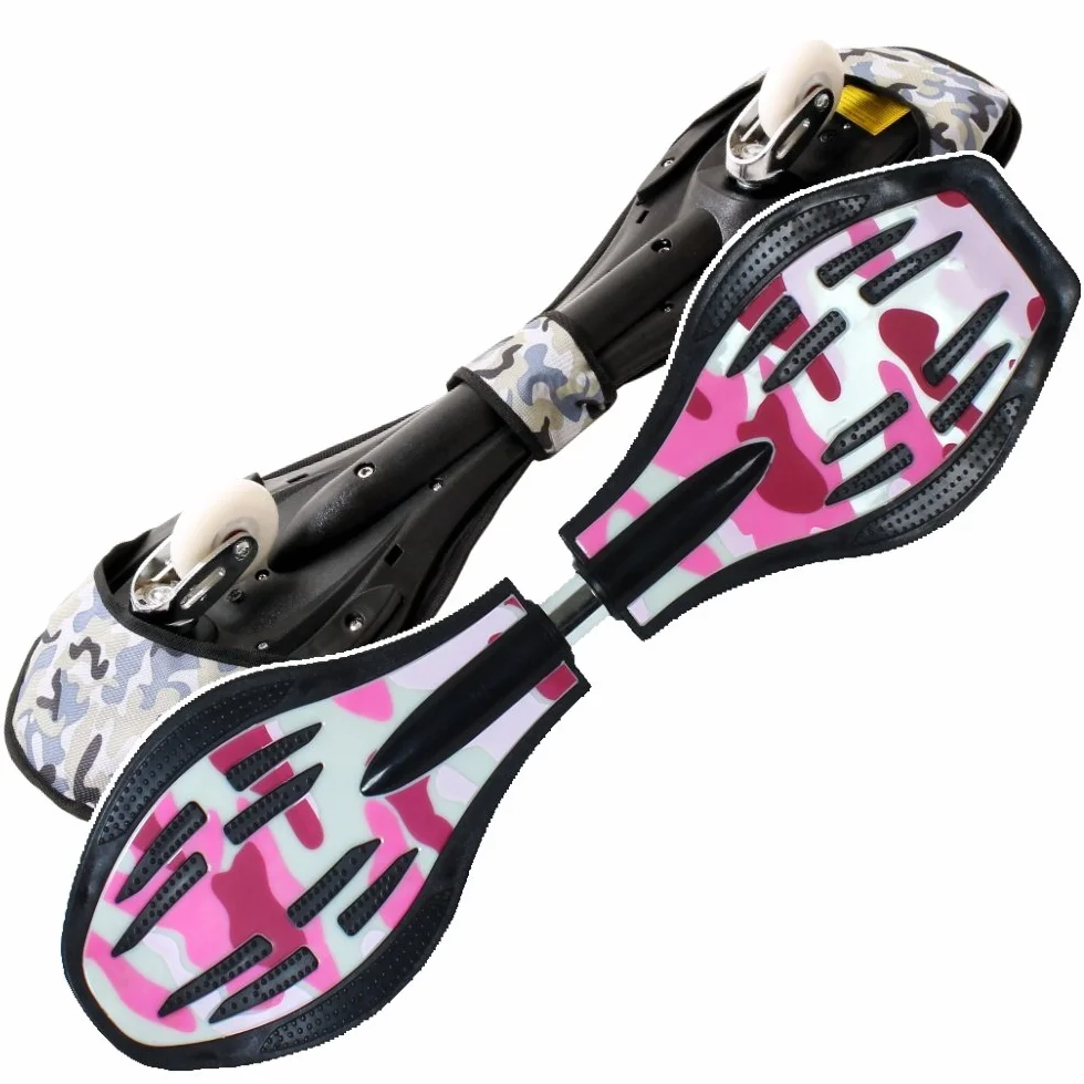 FunTomia Waveboard Roulements à billes ABEC9 avec sac – Jusqu'à 120 kg – (différents designs de couleurs) (rose/armée)