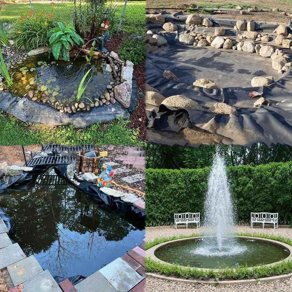 Bâche étanche pour Bassin 10M x 15M, PEHD Couverture Flexible Noire pour Jardin