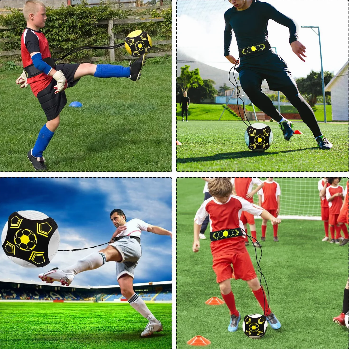 Ceinture d'entraînement football ajustable avec élastique 10 plots pour enfant adulte ballon foot volleyball rugby