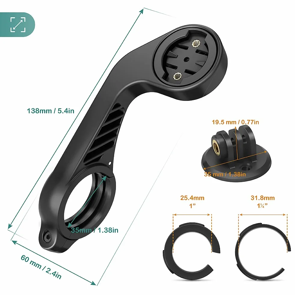 TUSITA Support de Vélo Compatible avec Garmin GPS Bike Computer, XOSS G/G+, iGPSPORT GPS - 25,4 mm 31,8 mm Support Guidon - Vélo de Accessoires de Sports de Plein Air