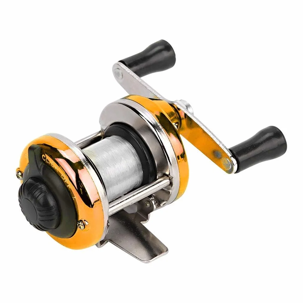 Moulinet de Pêche sur Glace 3.5 Pouces Durable Résistant à la Corrosion Léger Portable Océans Rivière Bleu
