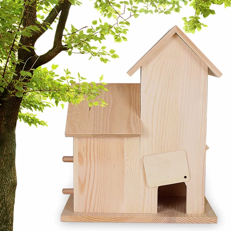 Nichoir Oiseaux Exterieur Original en Bois pour Mésange Bleue Suspendre Jardin
