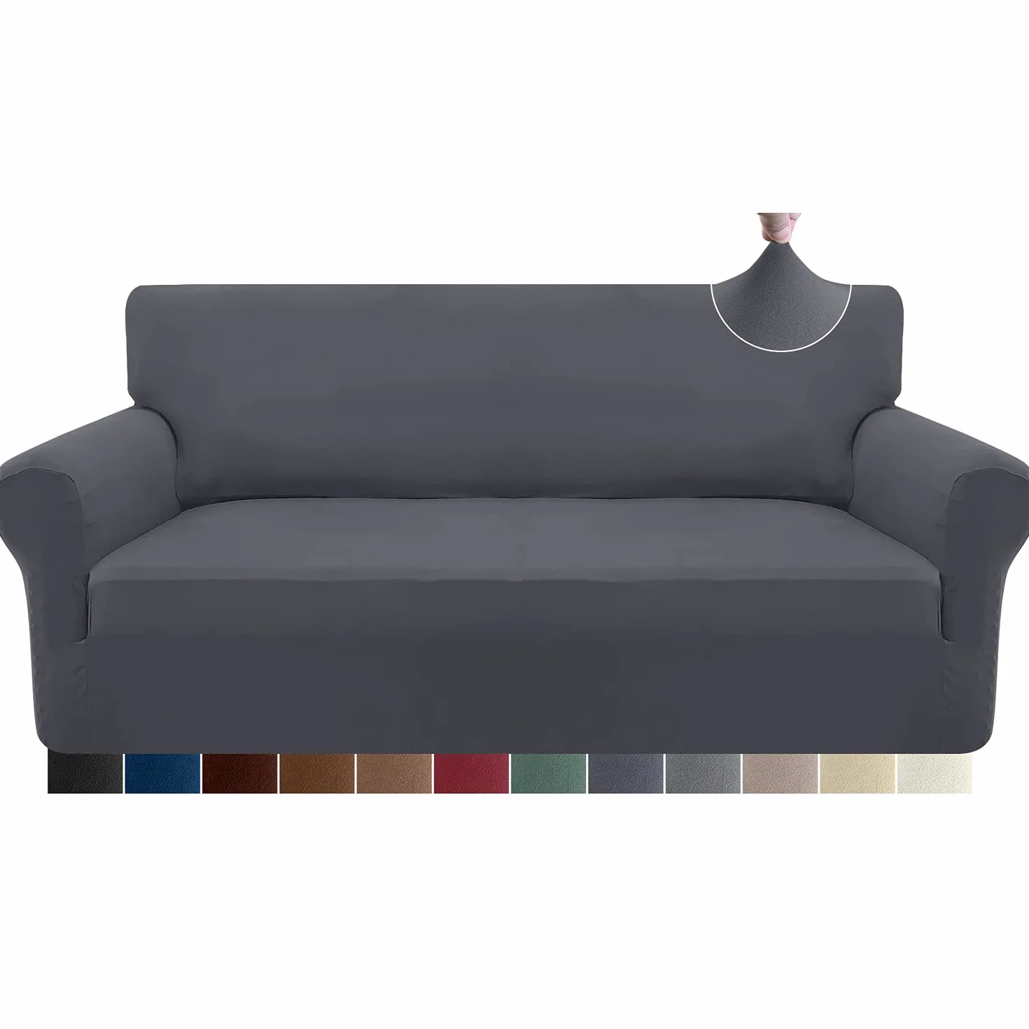 Granbest Housse de Canapé Extensible 3 Places Super Douce Élasthanne Protection Meubles Fond Élastique Gris