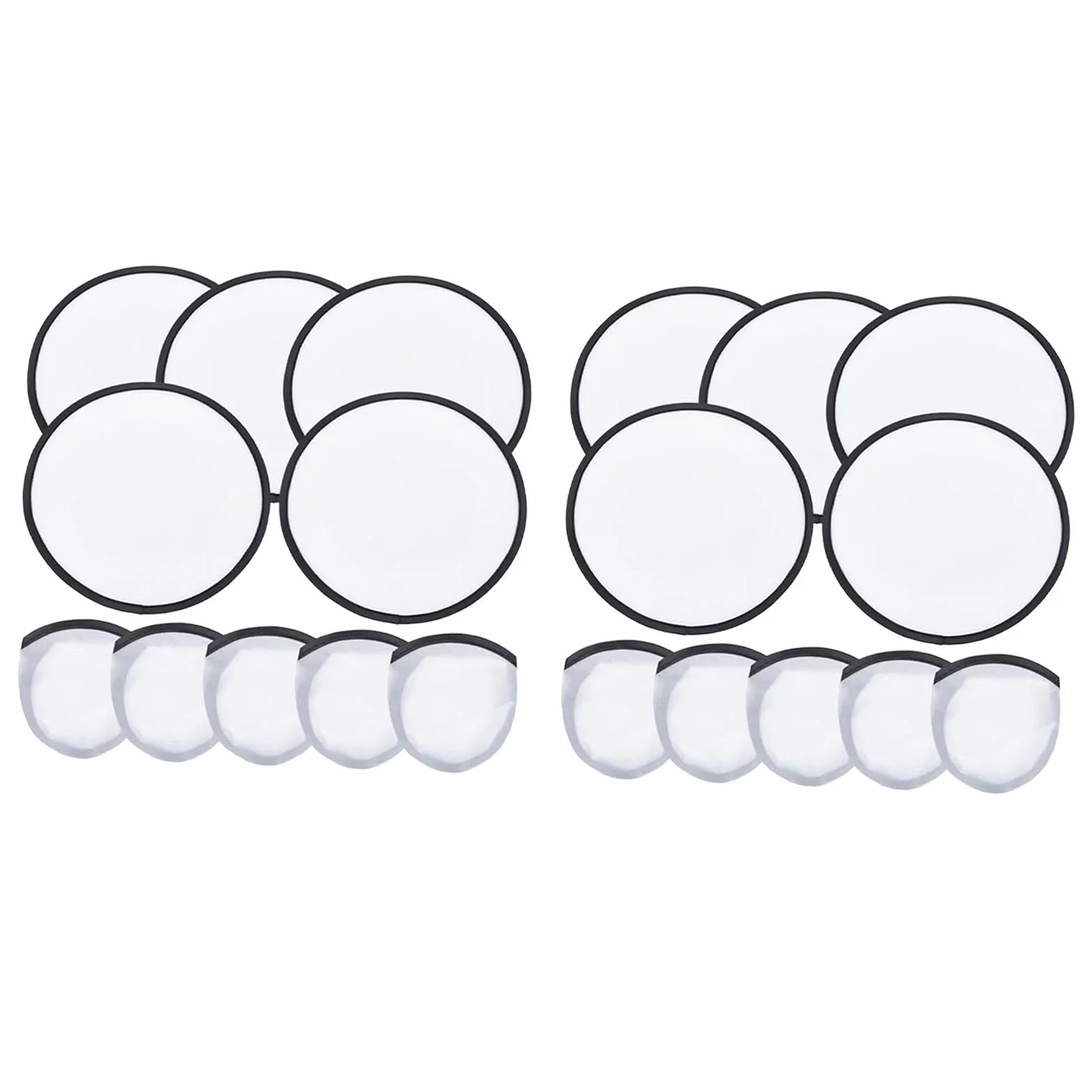 Harilla 10 Pièces Éventails Pliants Volants Design Compact Nylon Polyester pour Pique-Nique Plage Camping Soirée Été