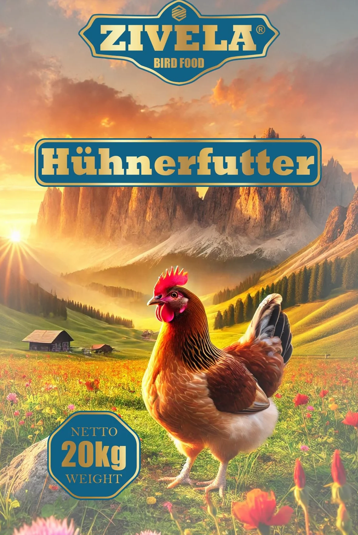 Nourriture pour poulets 20 kg Graines de volaille Non OGM Mélange de grains