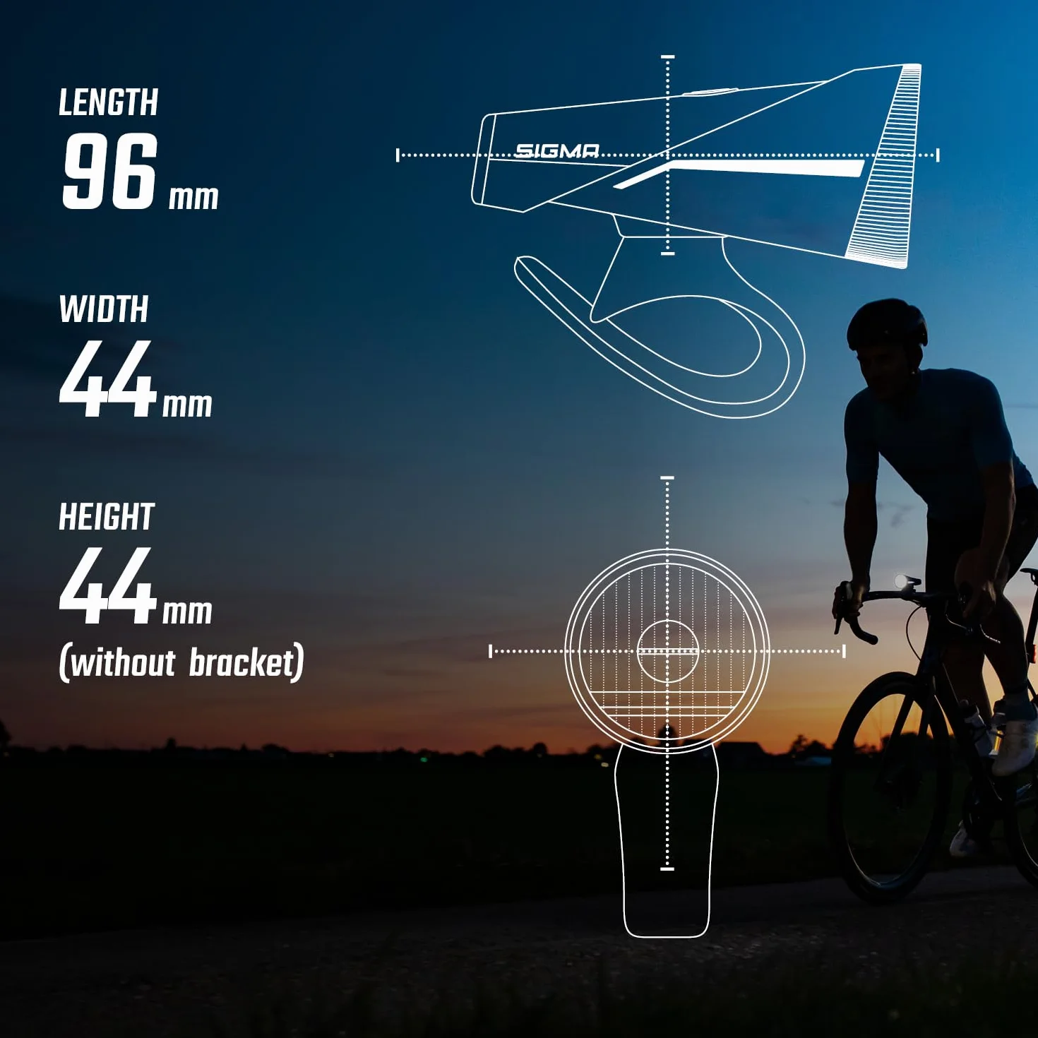SIGMA Kit d'éclairage vélo Aura 100/Blaze Link (Support à vis) | Fonction de couplage innovante Eclairage vélo à LED 100 lux à l'avant | Feu arrière avec Fonction feu Stop