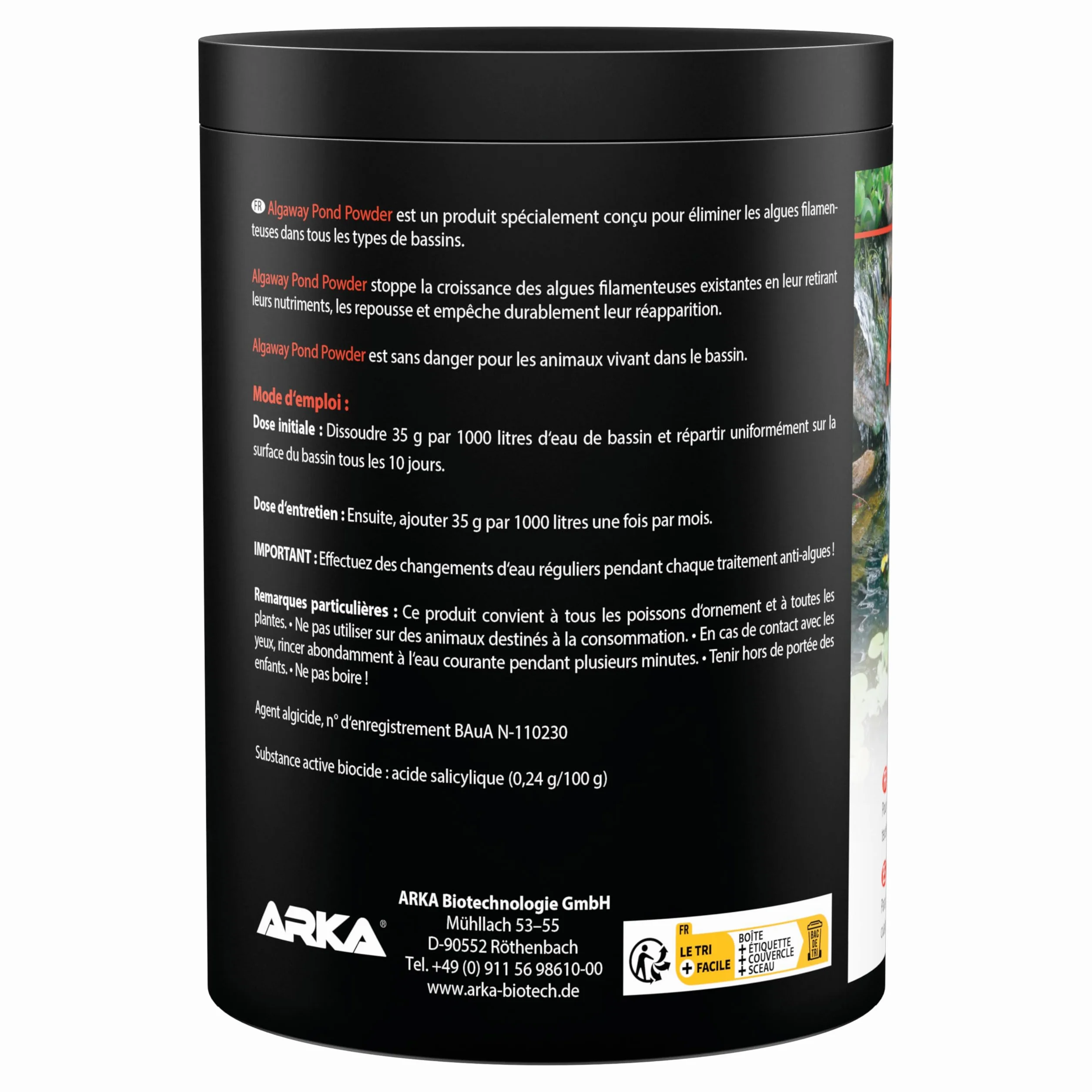 ARKA Pond Algaway Powder éliminateur d'algues - élimine rapidement et efficacement les algues dans n'importe quel étang
