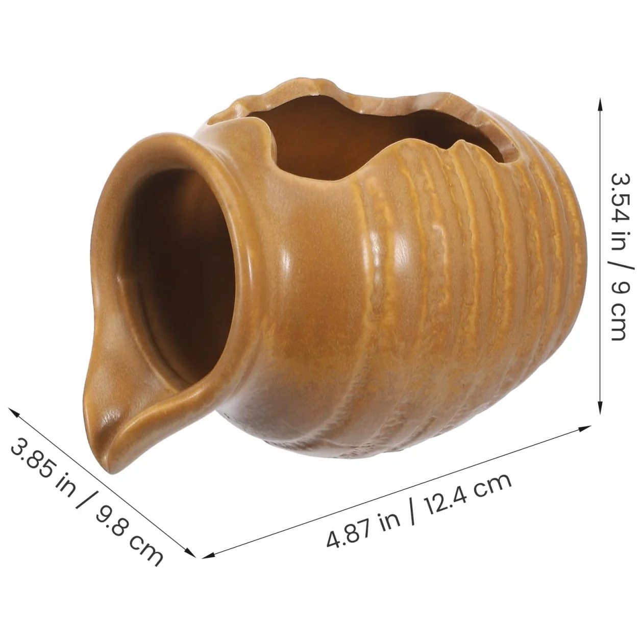 Pot Céramique pour Fontaine à Eau 12.4cm Brun Clair