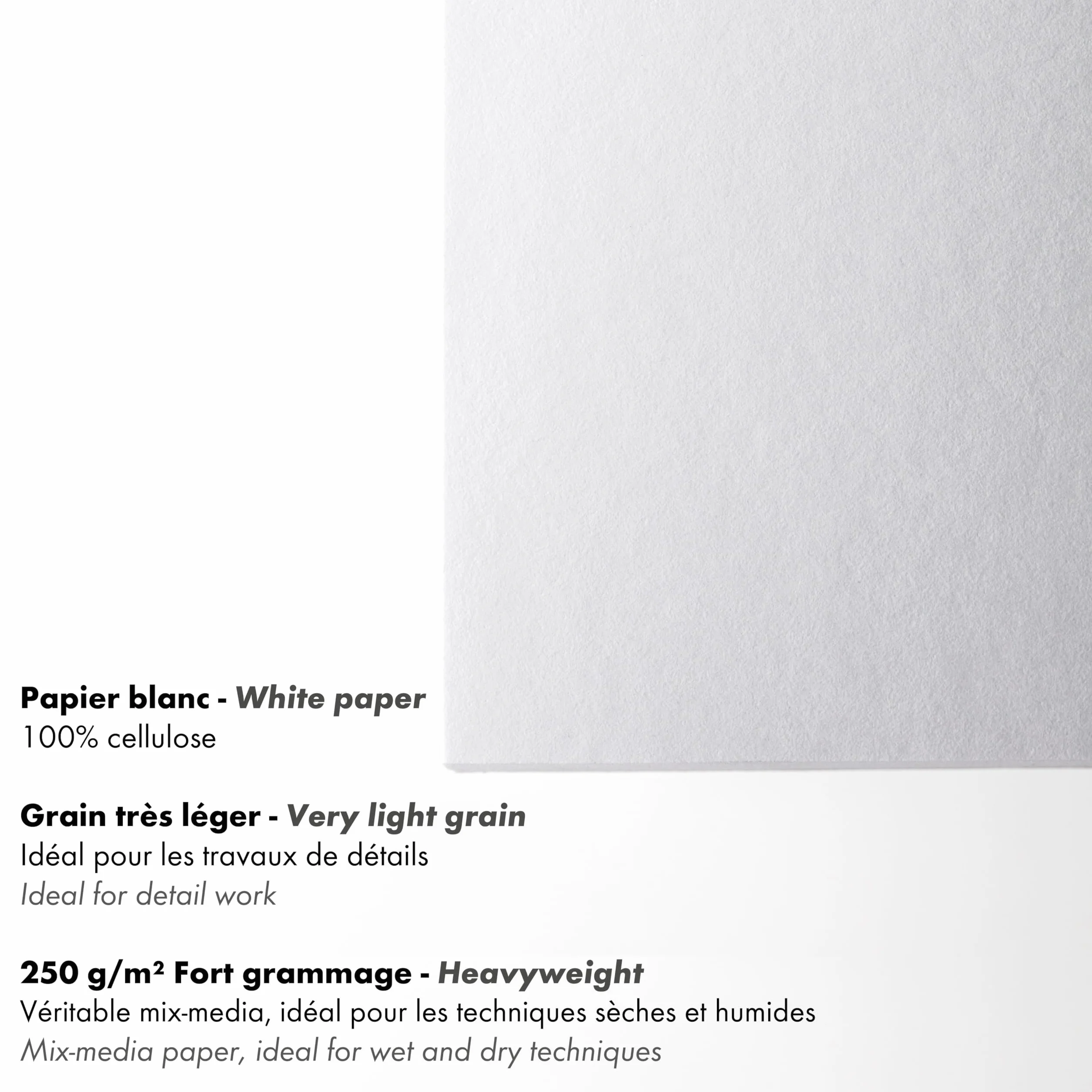 Clairefontaine Bloc Collé PaintON Multi-techniques Papier Dessin A4 250g 40 Feuilles