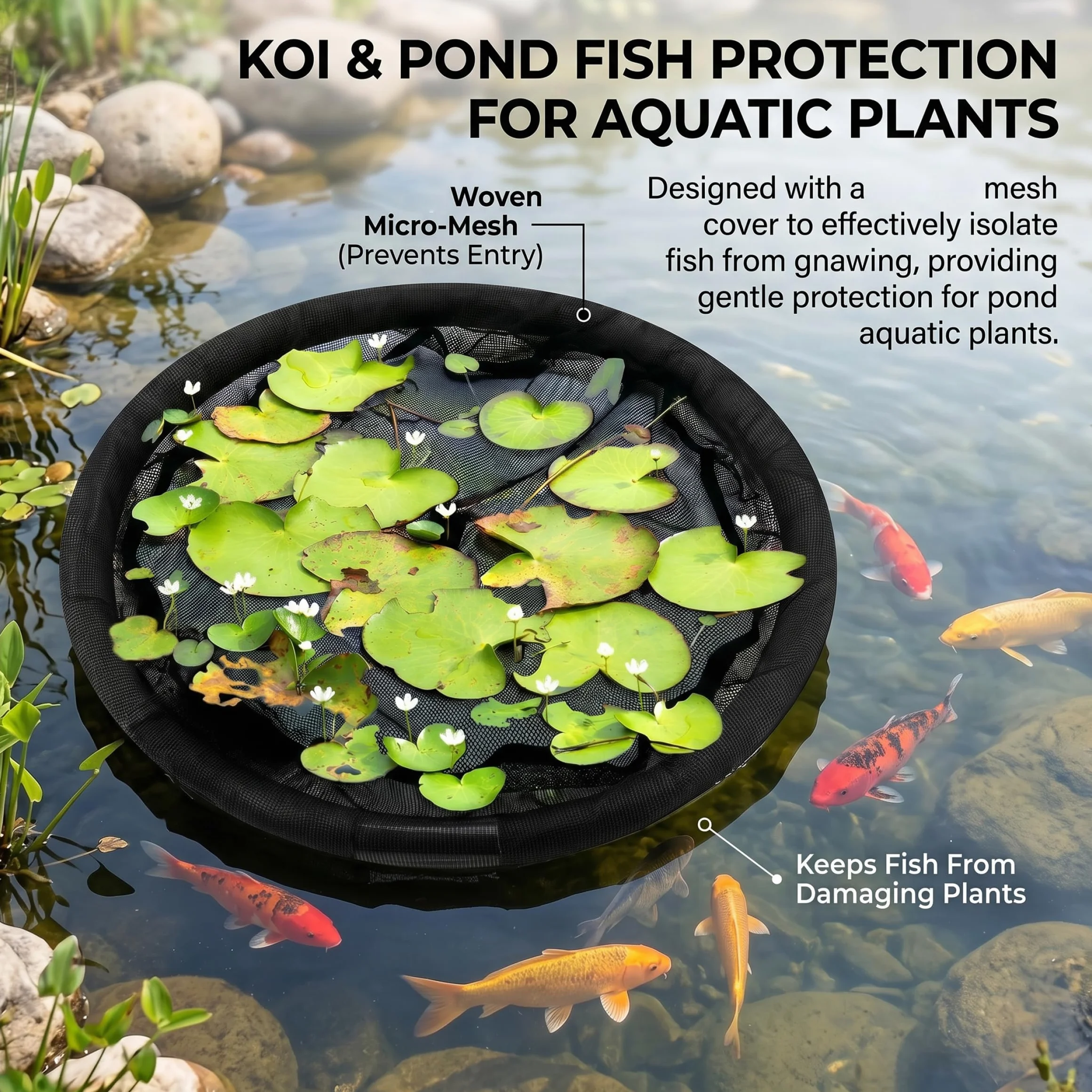 Barrière Flottante pour Plantes Aquatiques 2 pièces 17,7 Pouces Île Florale Ronde