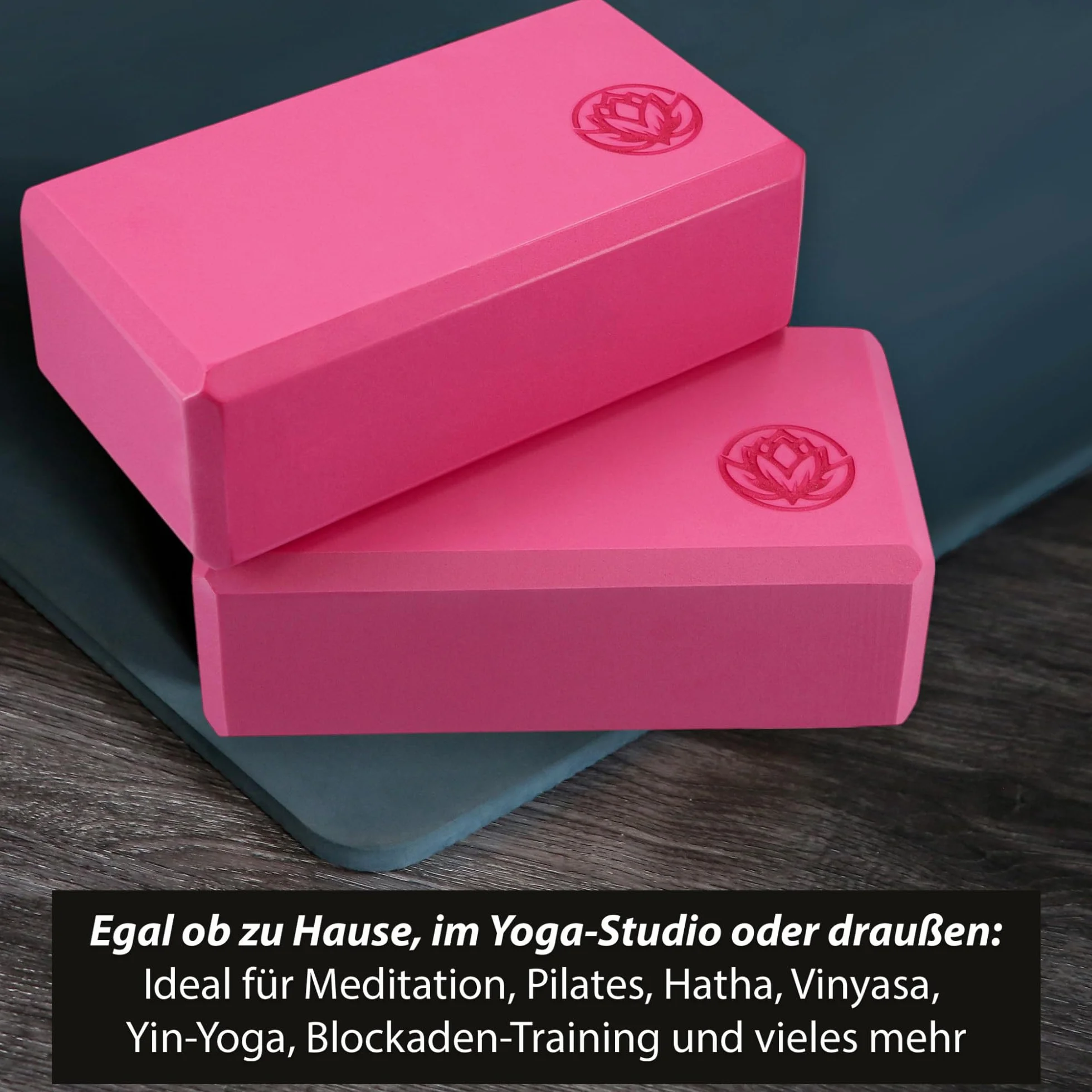 VonBueren Lot de 2 Briques Yoga | Blocs en EVA | 22 x 12 x 7,5 cm | Accessoire de yoga pour femmes et hommes | Blocs pour Pilates