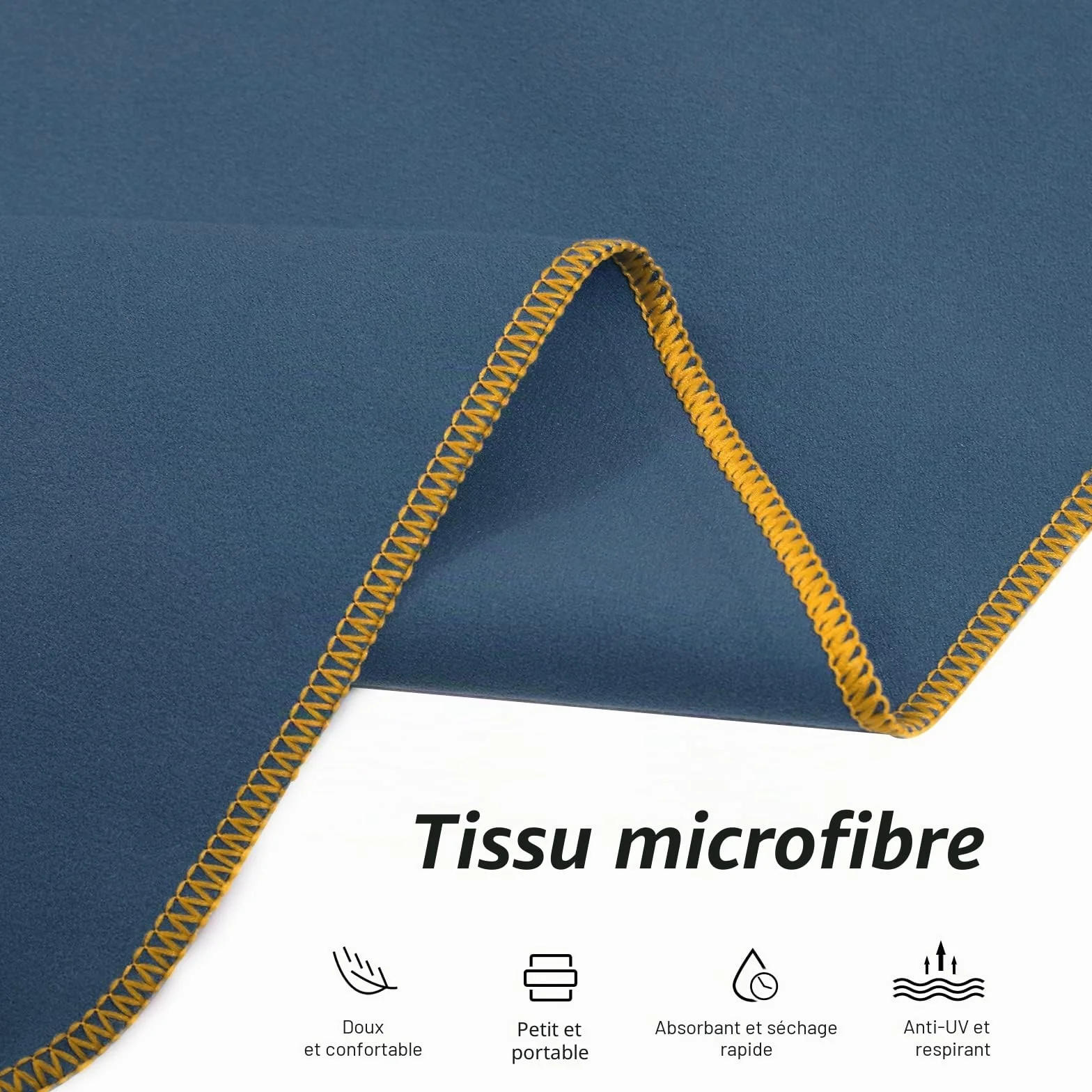 Mokani Peignoir à Langer Serviette en Microfibre Poncho de Surf avec Capuche pour Plage Surf Natation Plongée, Séchage Rapide & Léger, Convient aux Hommes Femmes Adultes (Bleu Foncé)