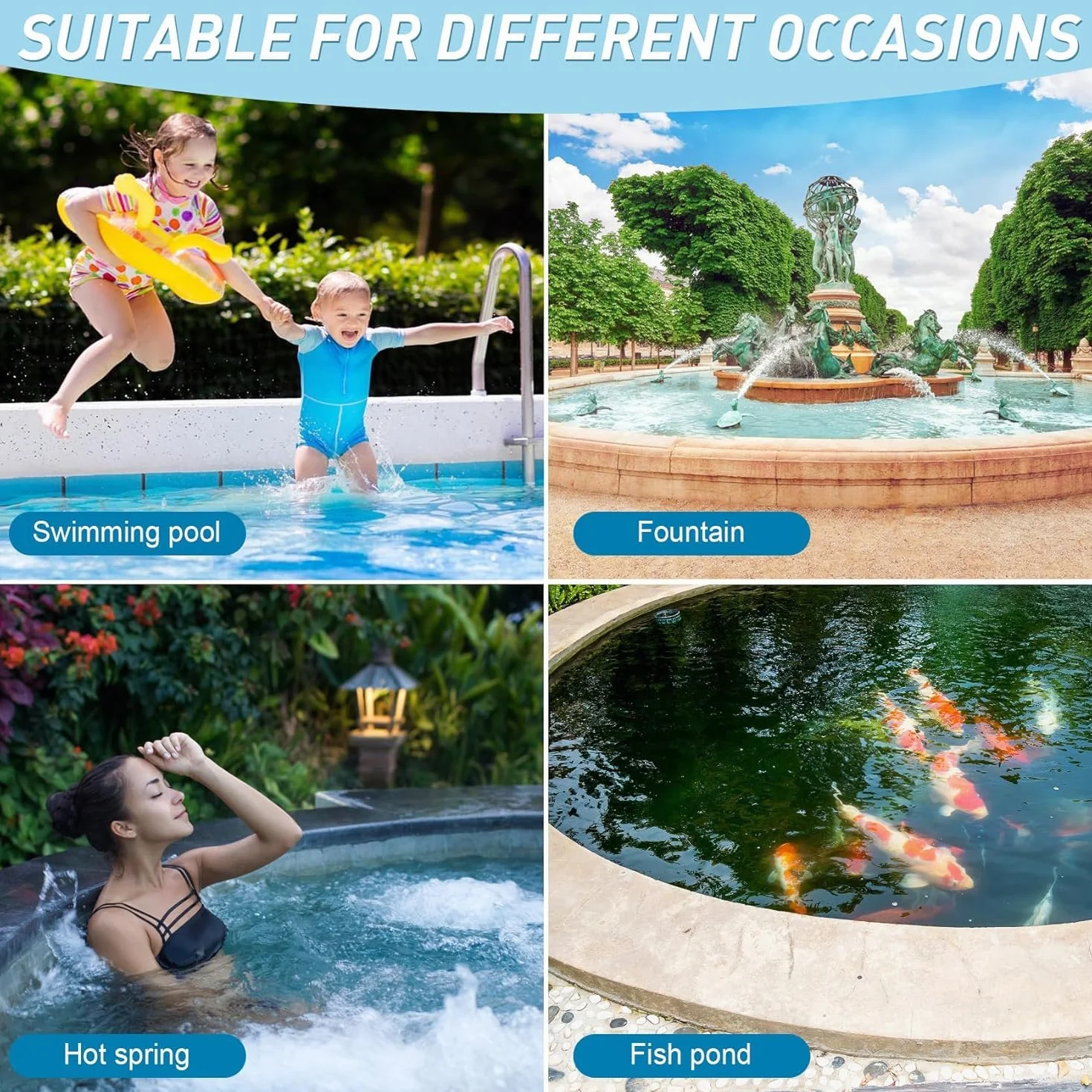 Épuisette Piscine Télescopique 140cm Filet Nettoyage Fond Surface Bassin Spa