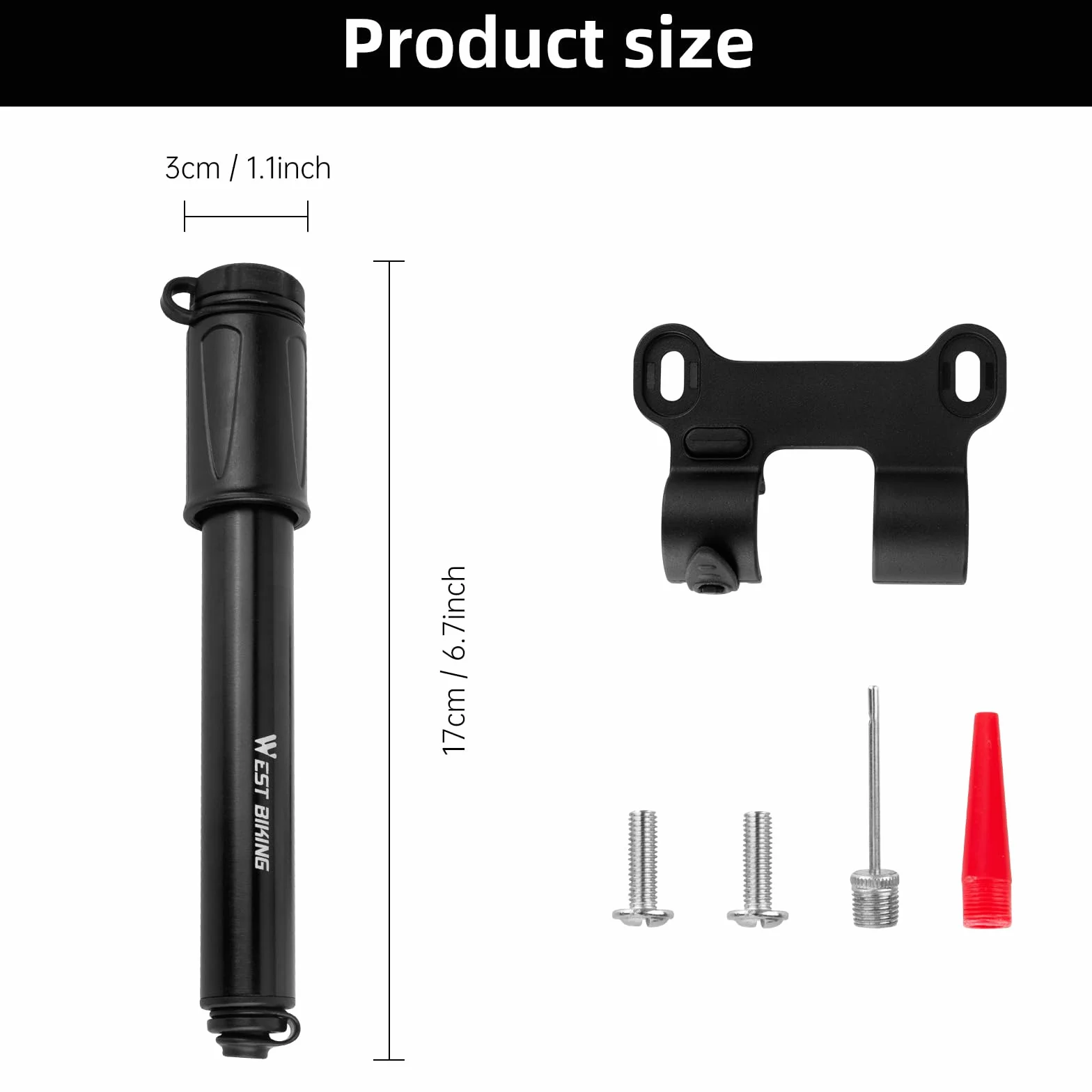 Mini pompe à vélo, petite pompe à vélo avec tuyau, pompe à roue en aluminium avec support de cadre, petite pompe à air haute pression, mini pompe à main pour vélo de route, VTT