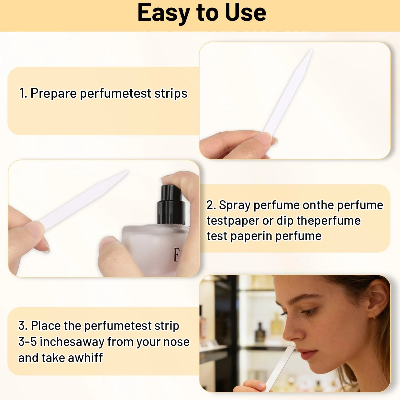 600 PCS Bandelettes Olfactives en Papier pour Test de Parfum et Huile Essentielle