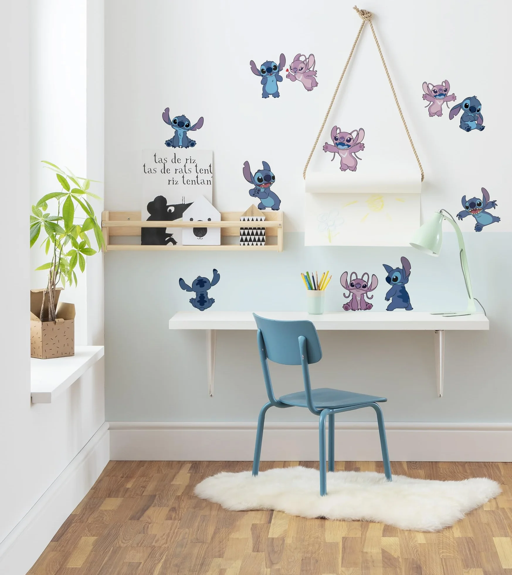 Disney Stickers Muraux 50x70 cm Bleu Violet Decoration Murale Chambre Enfant