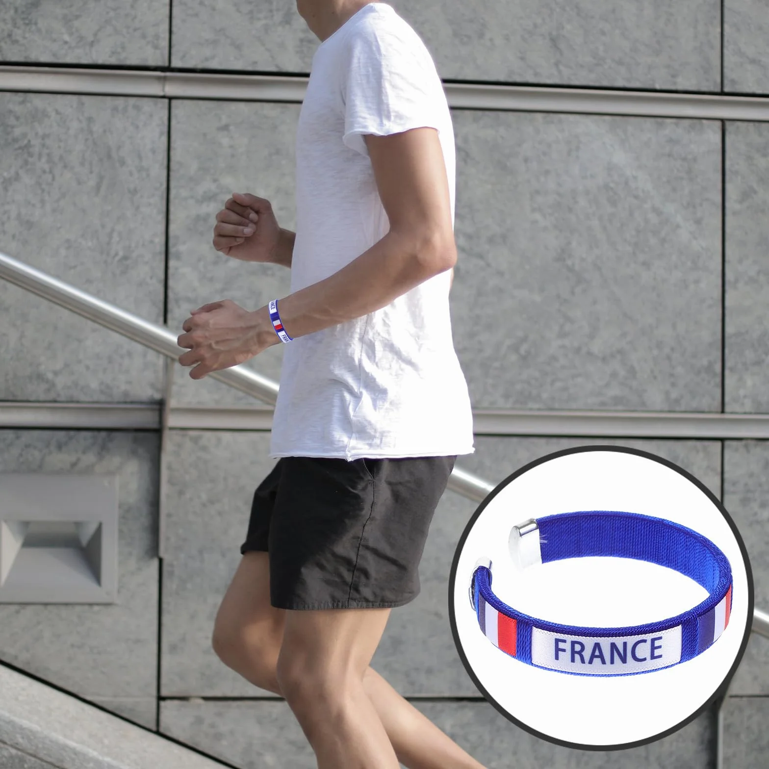 Bracelet de Supporter en Sangle Résistante, Motif Drapeau Français Bleu Blanc Rouge, Taille Unique, Bracelets de Football pour Match de Football, Fête Sportive et Encouragement