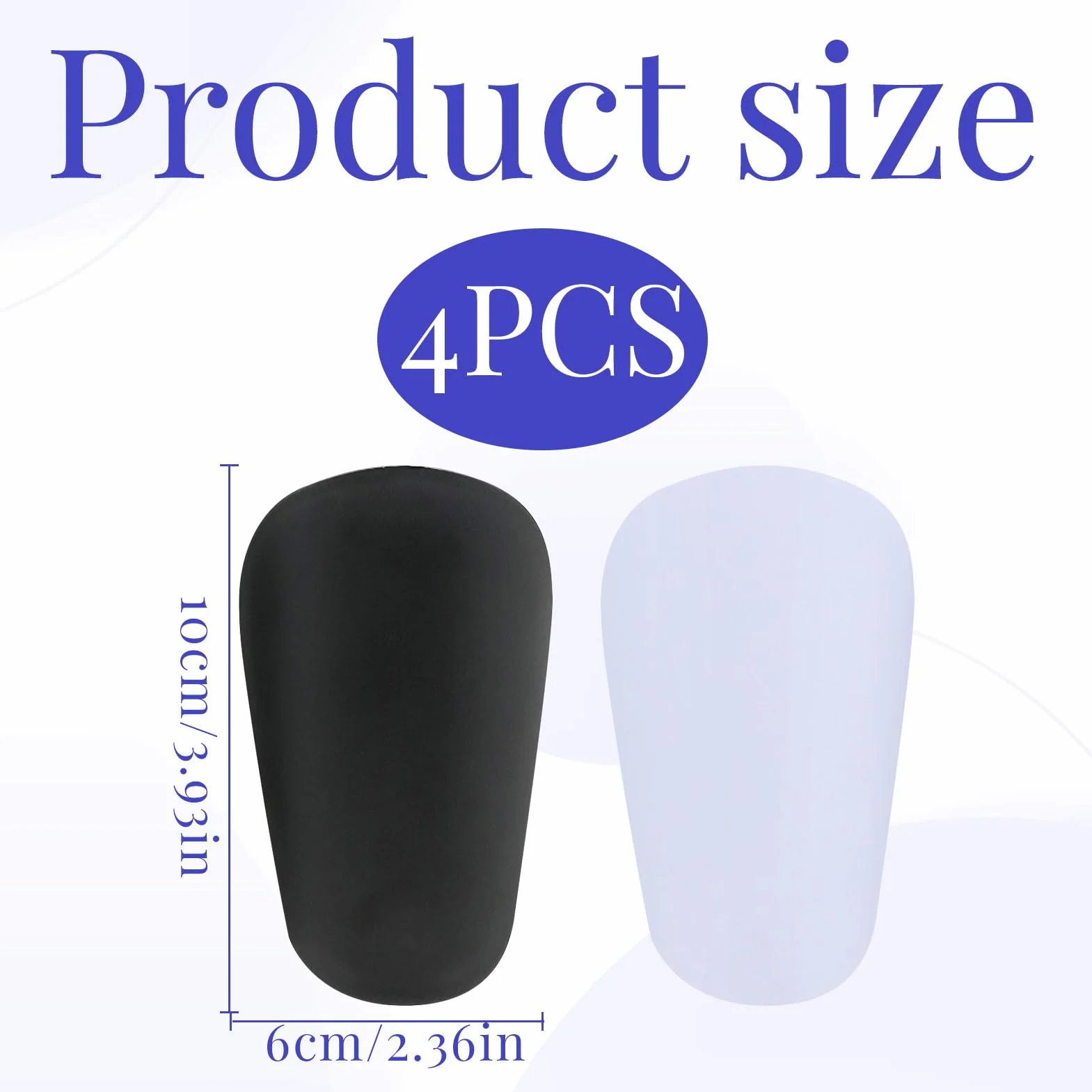 Mini Protege Tibia Foot, 4 pièces Mini Protege Tibia, Petit Protege Ti bia Foot, Protège-Tibias F ootball, Pro tege Tibia F oot, pour Jeux de F ootball (Noir, Blanc), Dimensions : 10 × 6 × 0,5 cm.