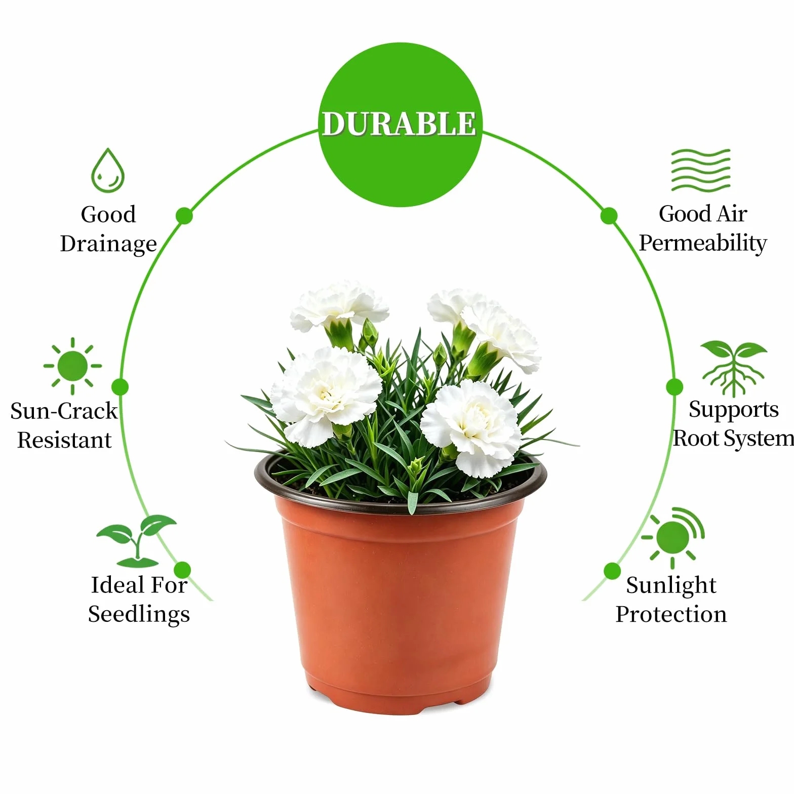 Pots de Plantes en Plastique 100 Pcs avec Étiquettes Réutilisables pour Fleurs Légumes Jardin