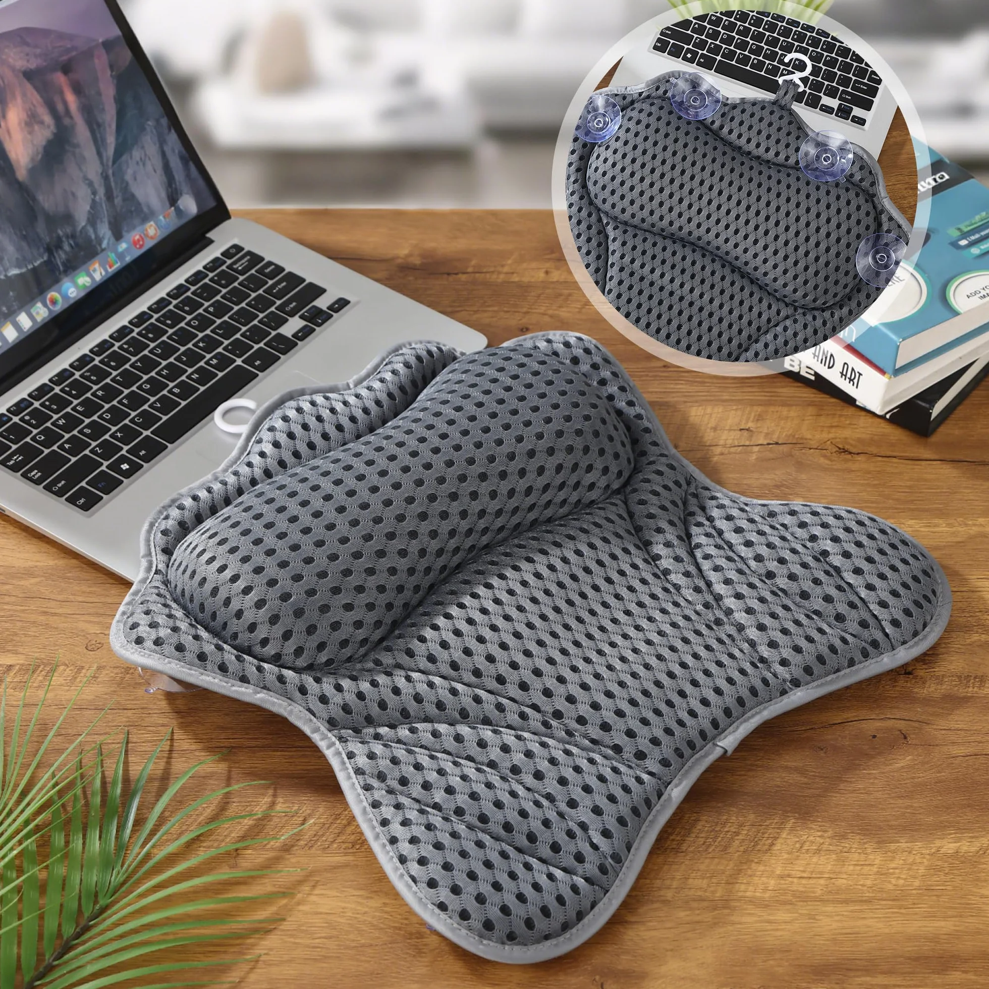 Coussin Baignoire Adulte 4D Air Mesh 6 Ventouses Antidérapantes