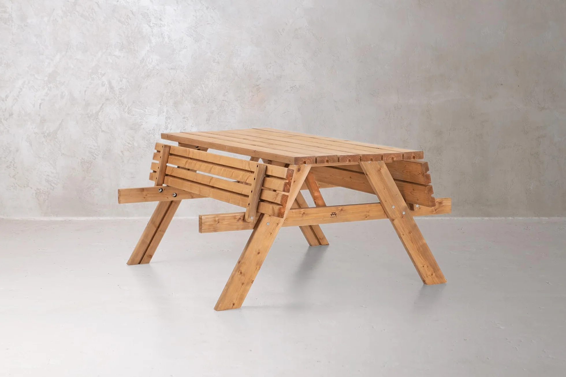 AMATA Table de Pique-Nique Classique pliante Bois résistant aux intempéries Jardin Terrasse