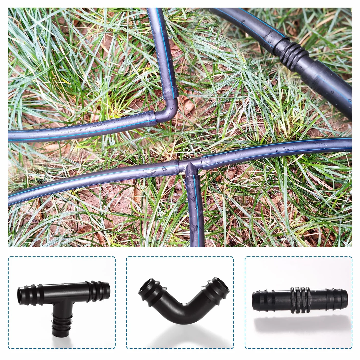 VooGenzek Raccords d'Irrigation 50 Pièces pour Tubes 16mm, Connecteurs Barbelés pour Système d'Arrosage