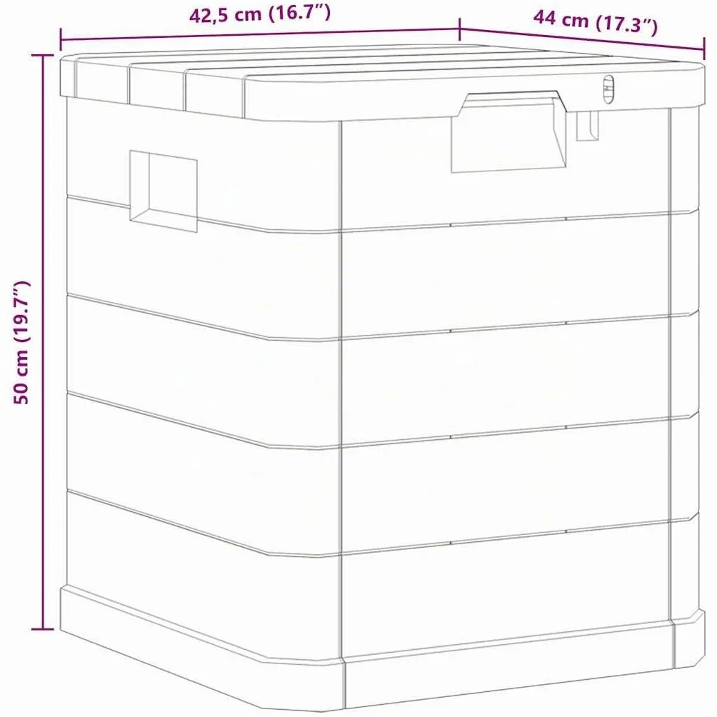 vidaXL Boîte de Rangement Jardin Coffre Stockage Extérieur Gris Clair