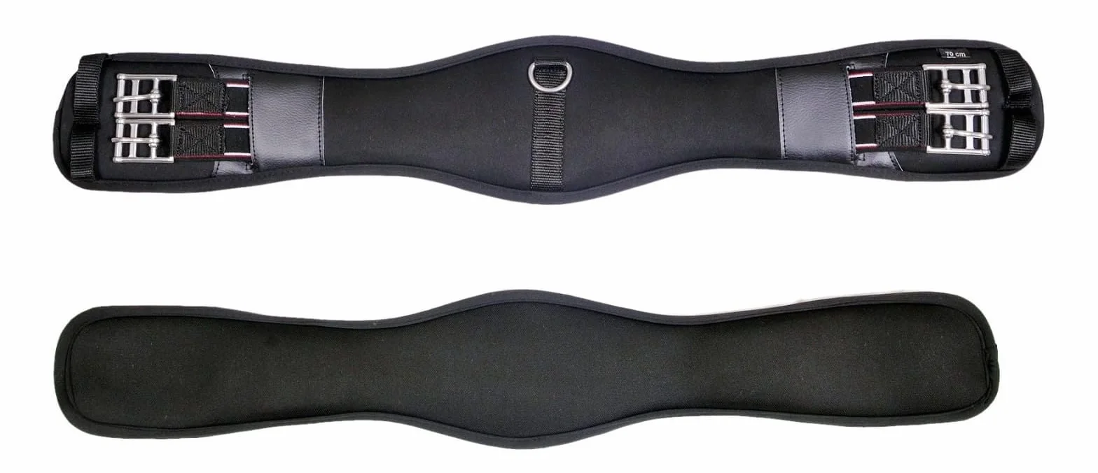 Preto Sangle de dressage synthétique en mousse à mémoire de forme élastique aux deux extrémités, sangle anatomique anti-frottement et anti-file, rembourrage ergonomique, sans pincement