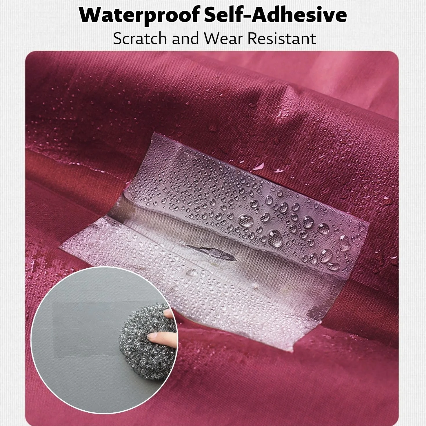 Lot de 6 rustines gonflables transparentes autocollantes TPU 3,5x3,5 cm imperméables vinyle