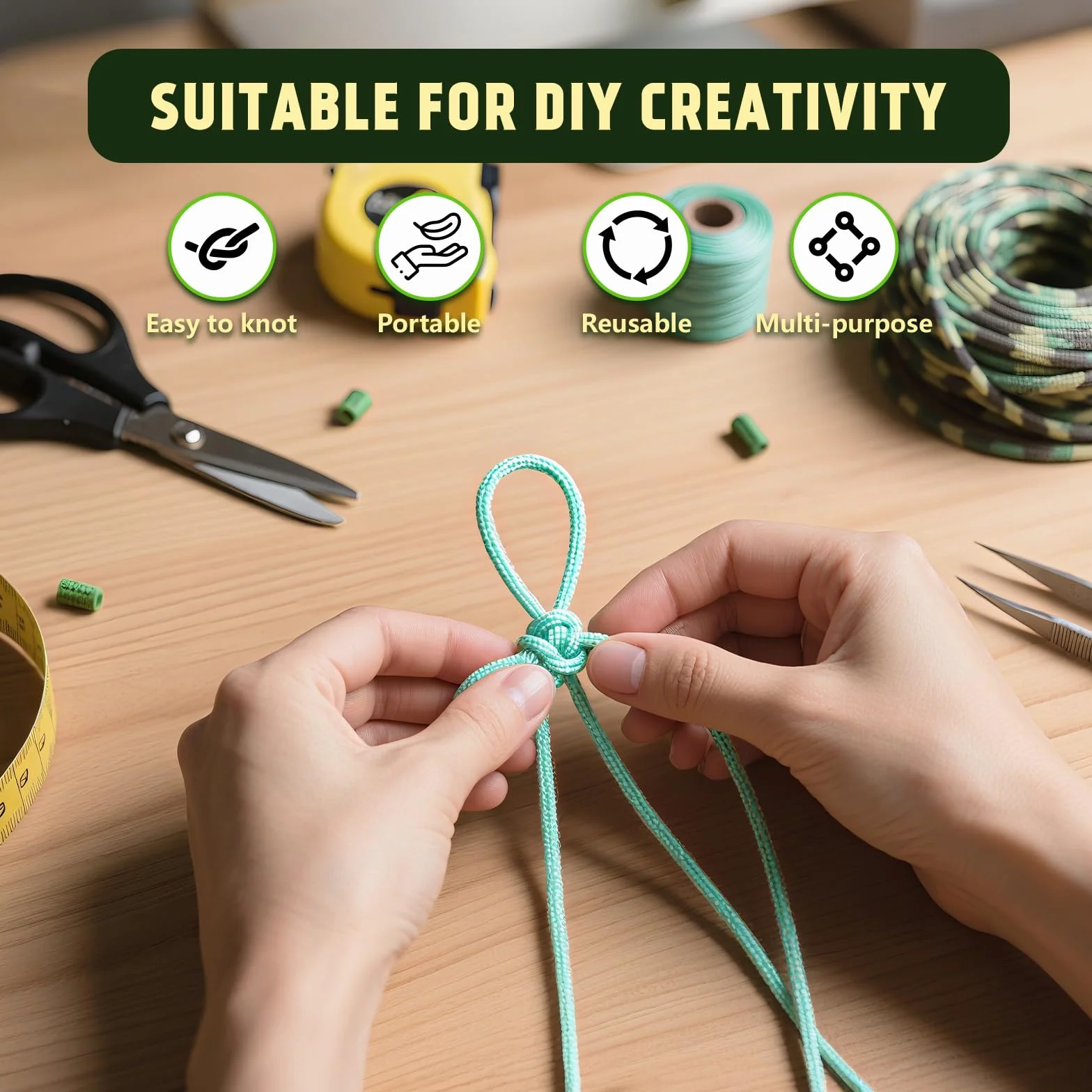 Cozary 5 Couleurs×6m/19ft Paracorde, Cordelette Kit, Paracorde 4mm, Résistante Corde 7 Brins en Nylon, 250kg Charge Maximale, pour Survie en Plein Air, Camping, DIY Bracelet, Longueur Totale 98ft