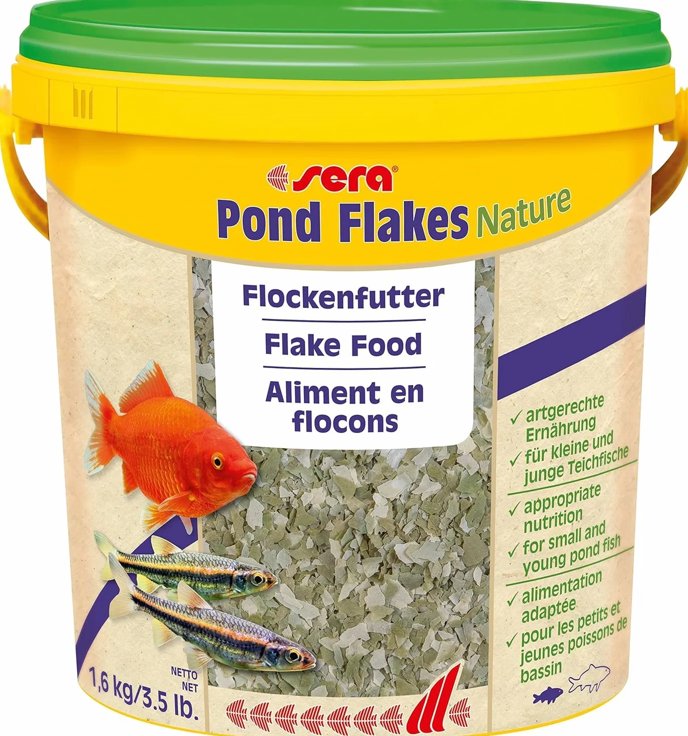Sera Pond Flakes Aliment Composé pour Poissons de Bassin Flocons Flottants 10 L 1.6 kg
