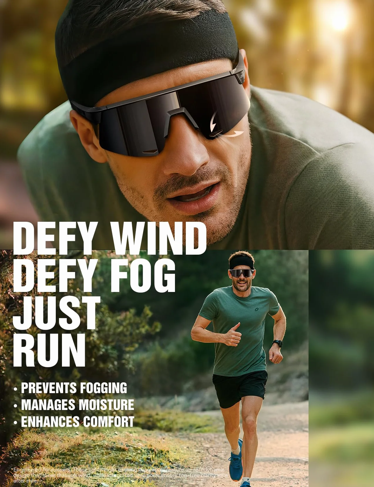 JOYROOM Lunettes de soleil de vélo pour homme et femme UV400 TR90 - Cadre flexible - Lunettes de sport rapides pour vélo, vélo électrique, course à pied, extérieur - Noir