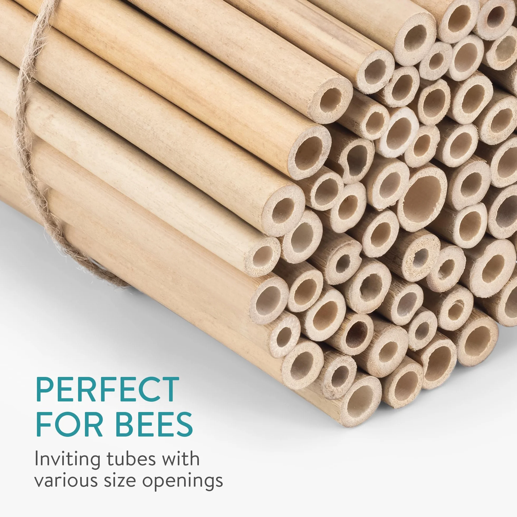 Navaris Tube en Bambou pour Abeille 60x 15 cm Refuge avec Corde